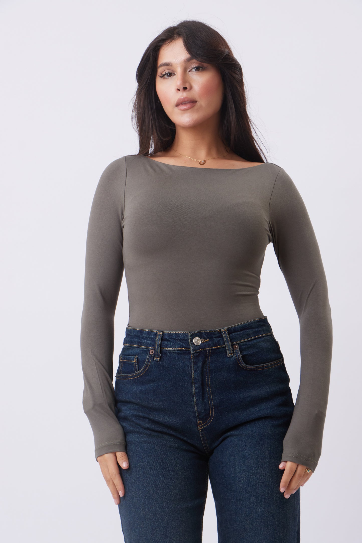 Boat-neck Asymmetrical basic