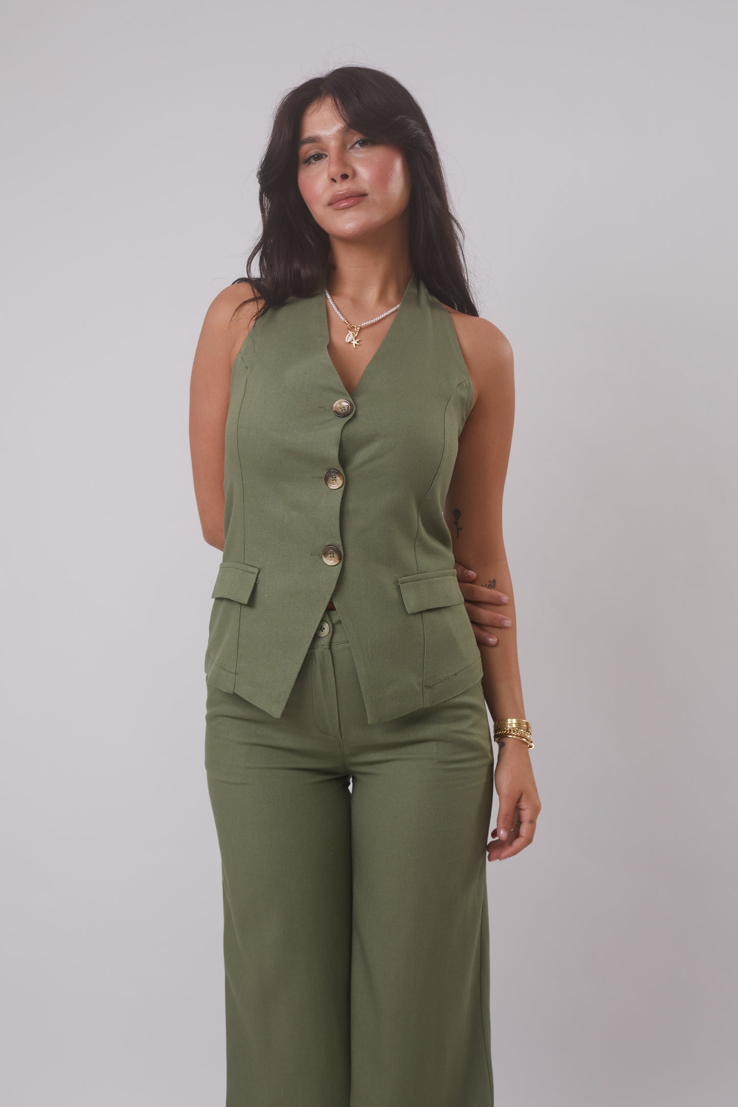 The Halter Vest & Trouser Linen Set