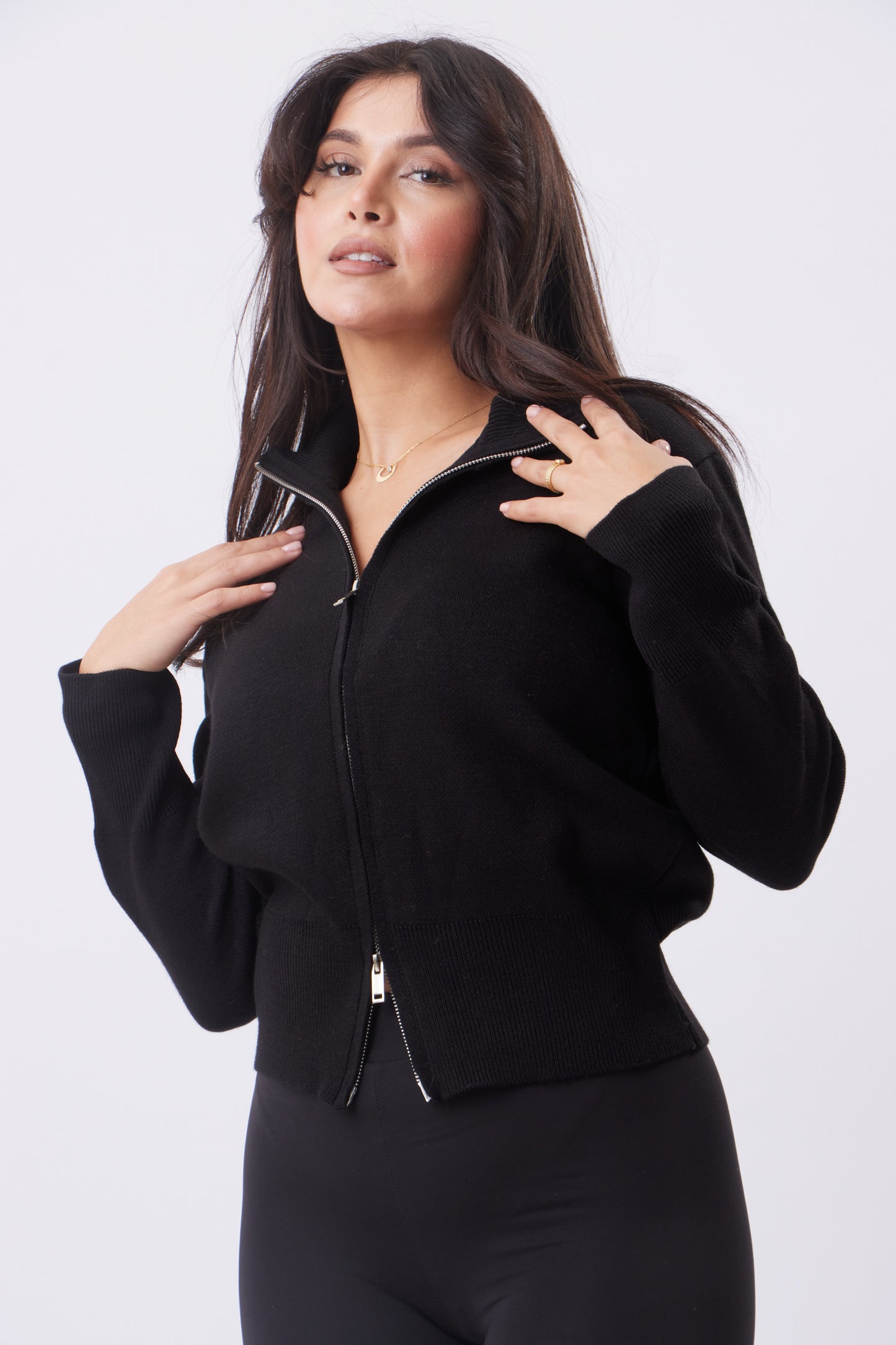 Dual-Zip knit jacket