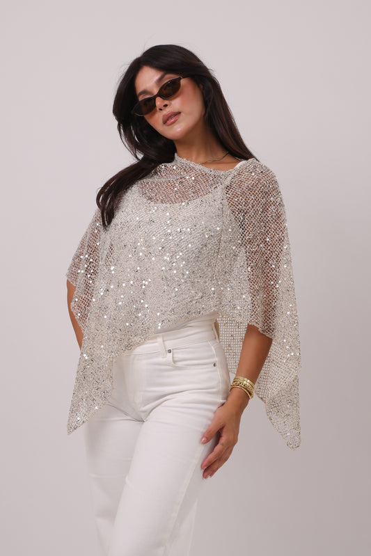 Sequin Net Poncho