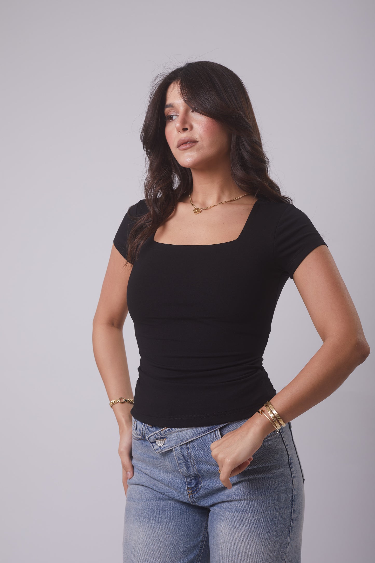Square neck- Waist Define Basic