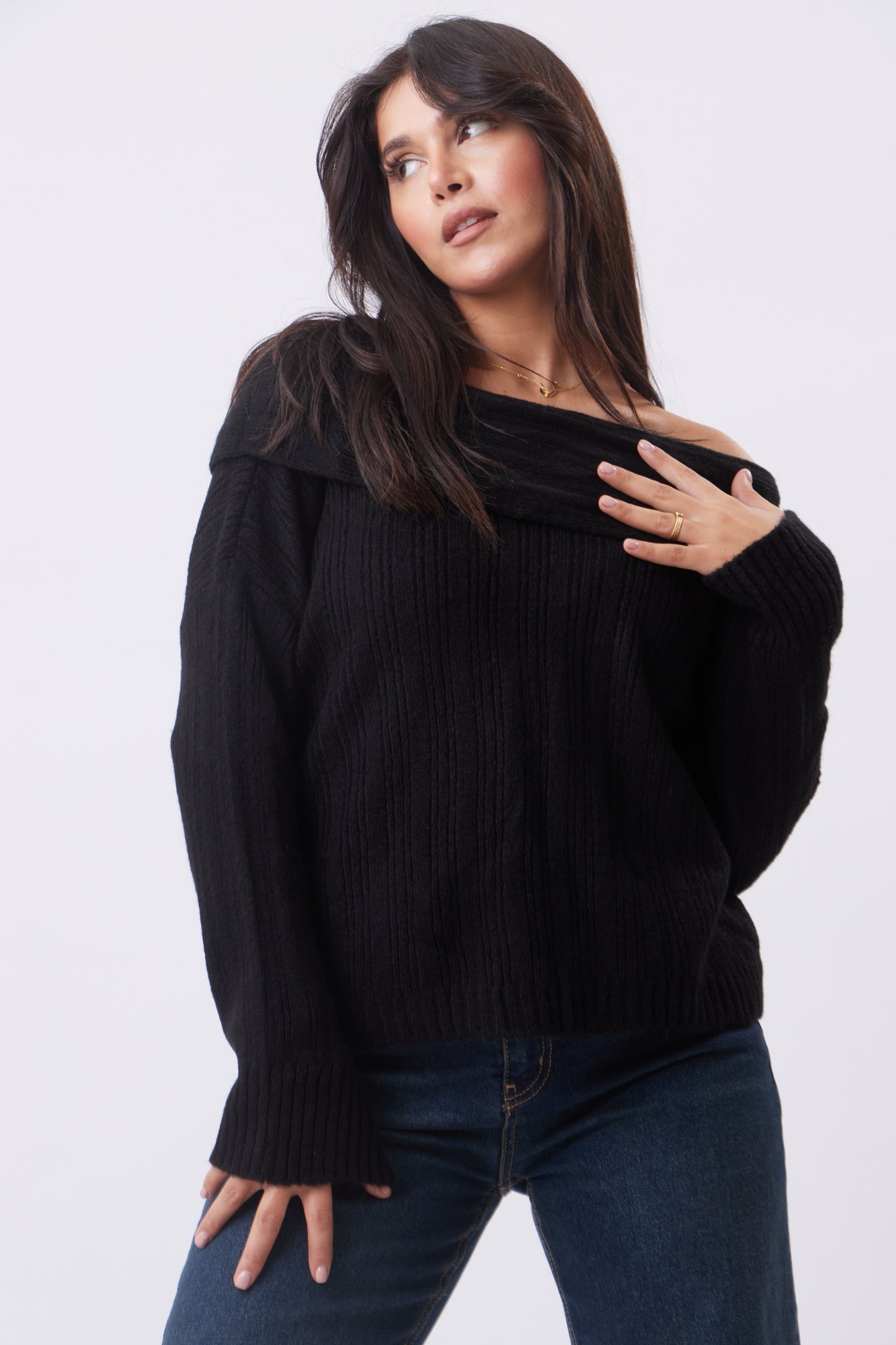 Knit off-shoulder Top