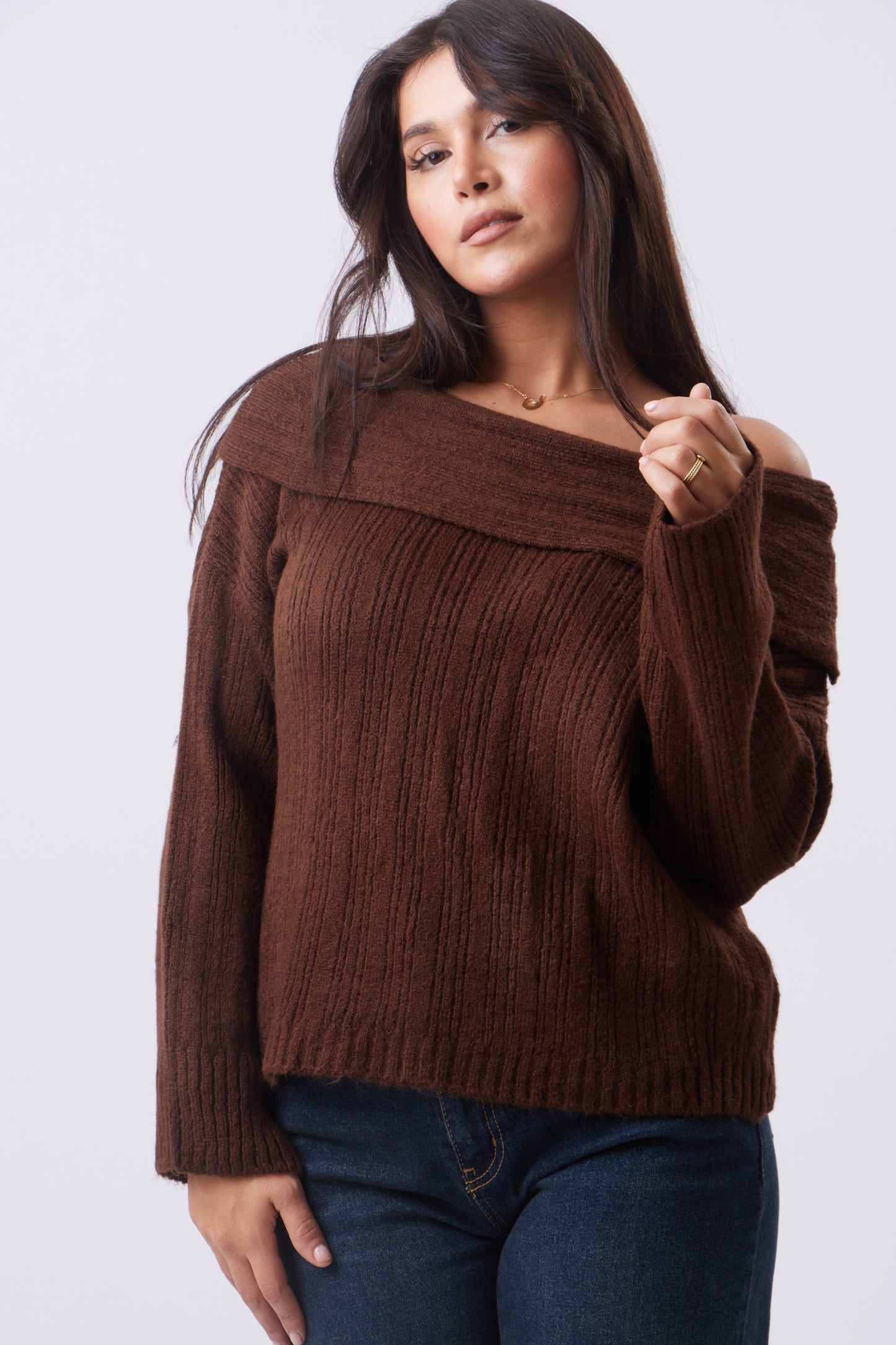 Knit off-shoulder Top
