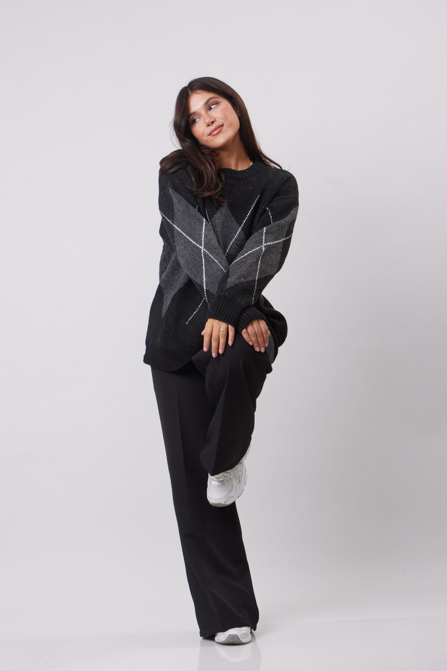 Wool Mix Argyle Sweater