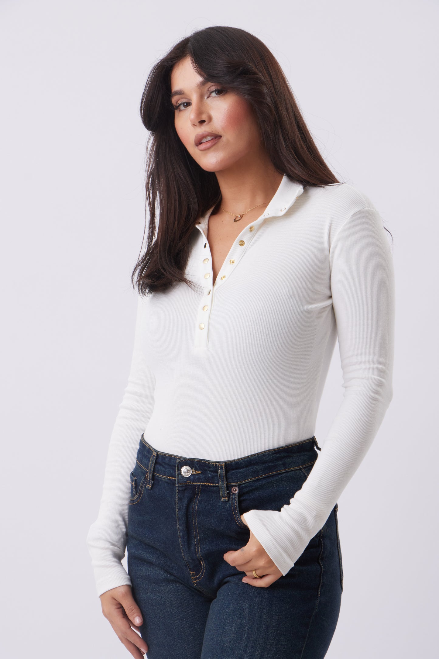 Muse Gold Buttoned Top