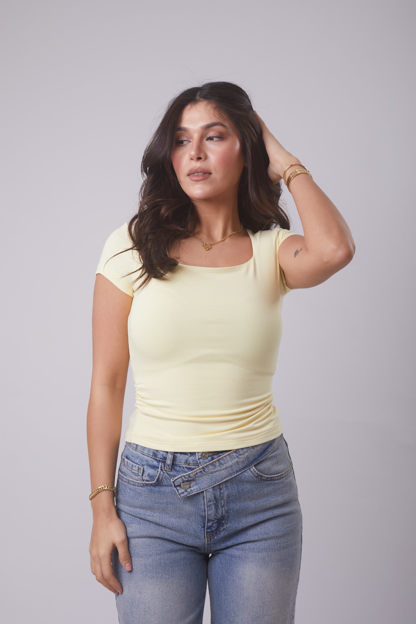 Square neck- Waist Define Basic
