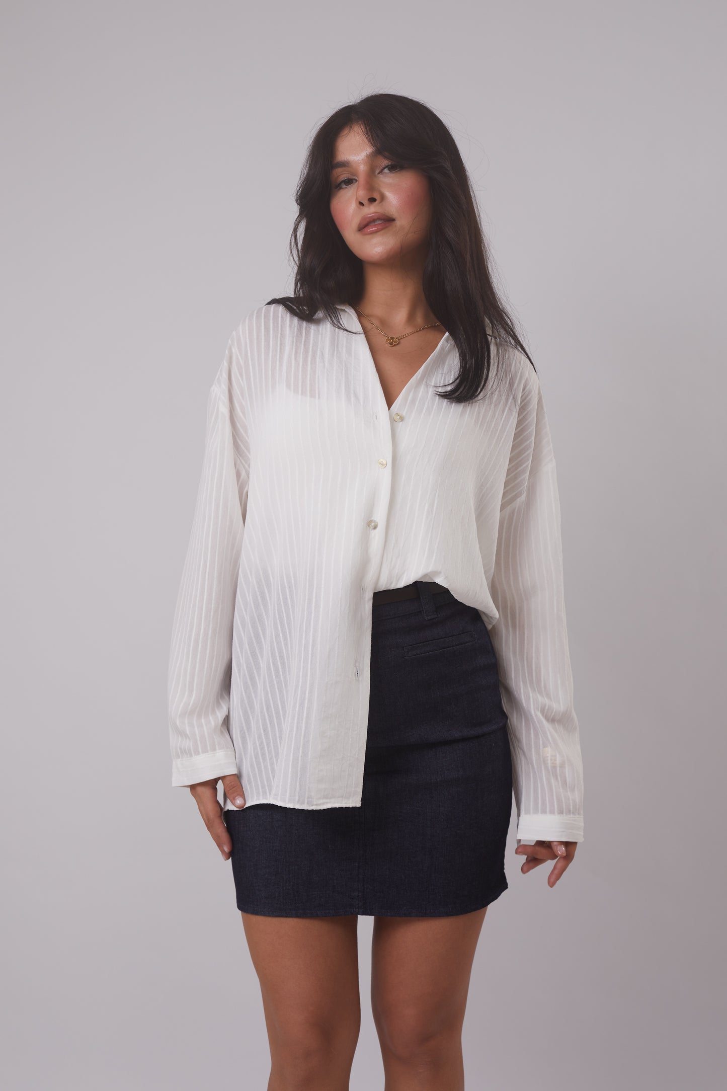 Sheer Striped Shirt