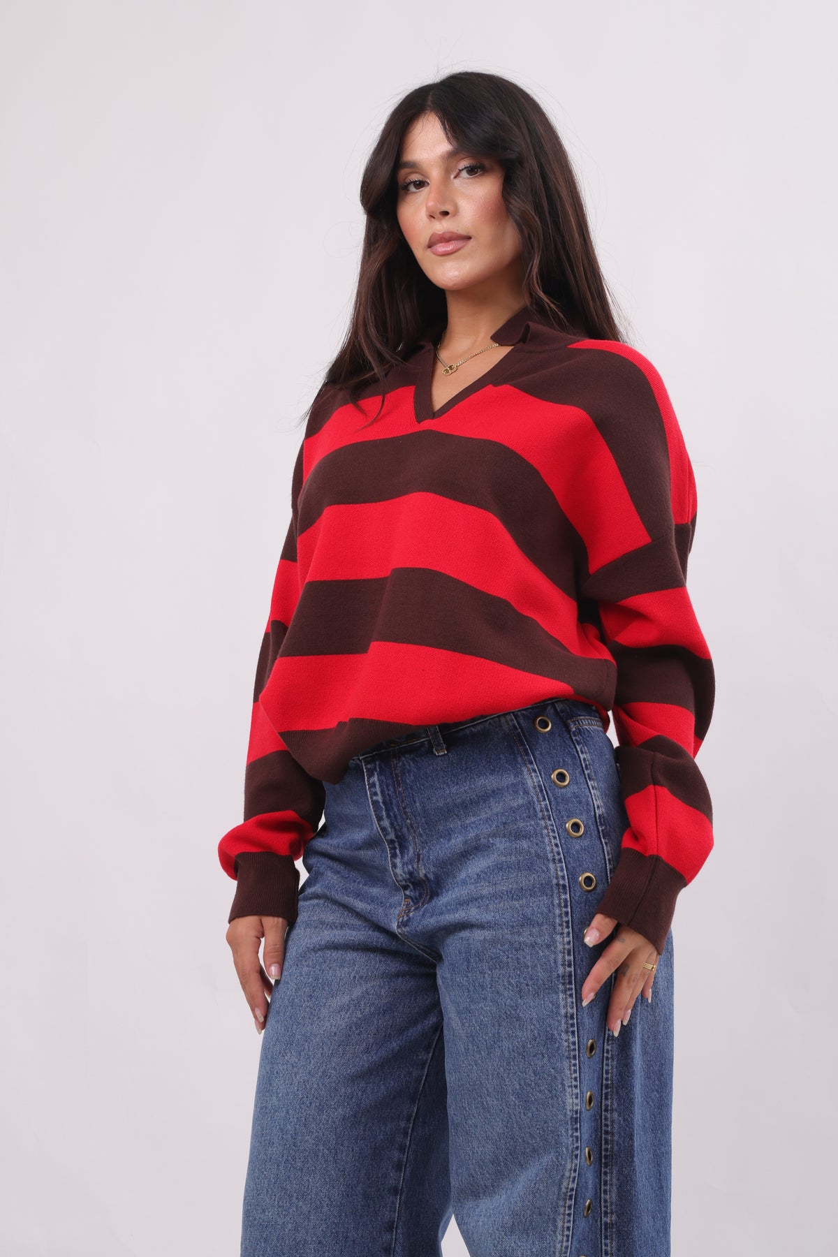 Striped Polo Top