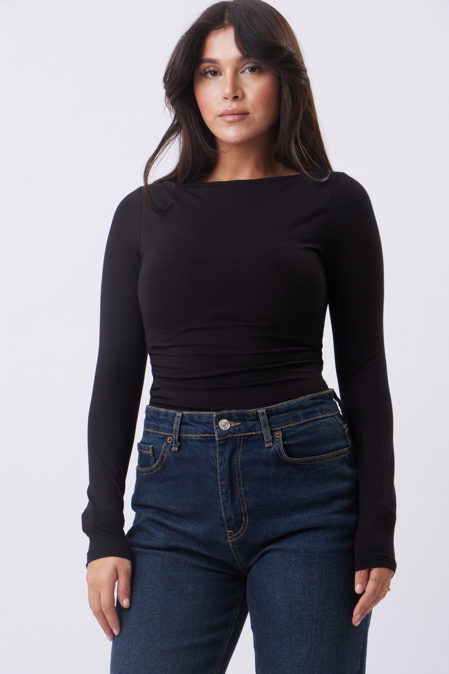 Boat-neck Asymmetrical basic