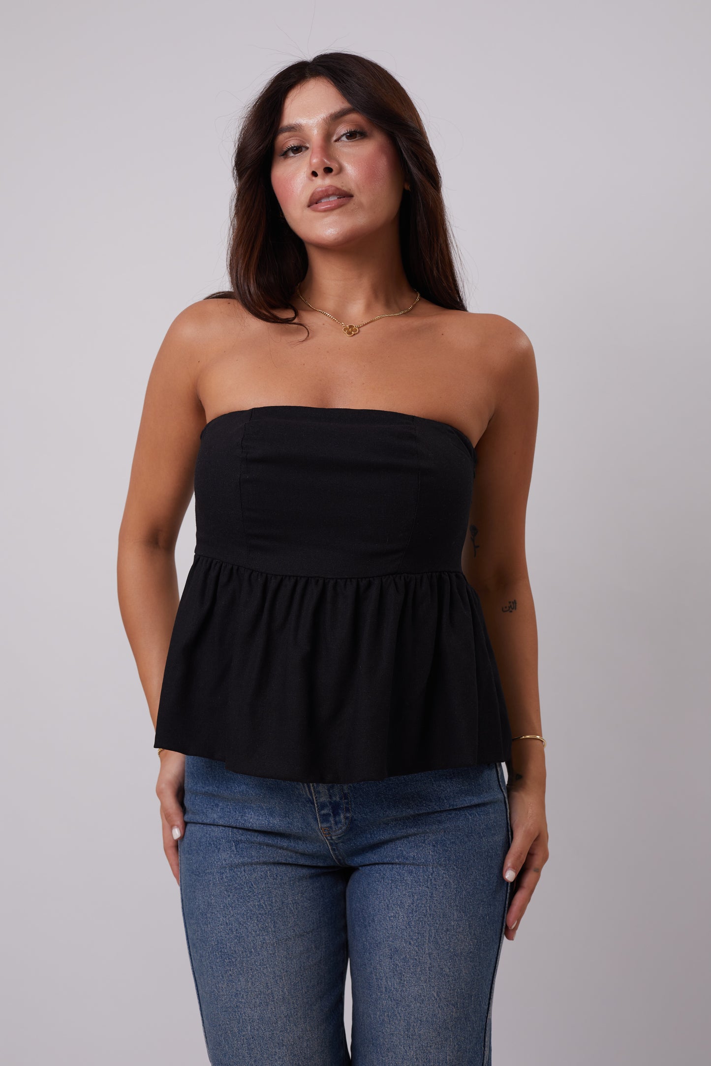 Strapless Linen Top