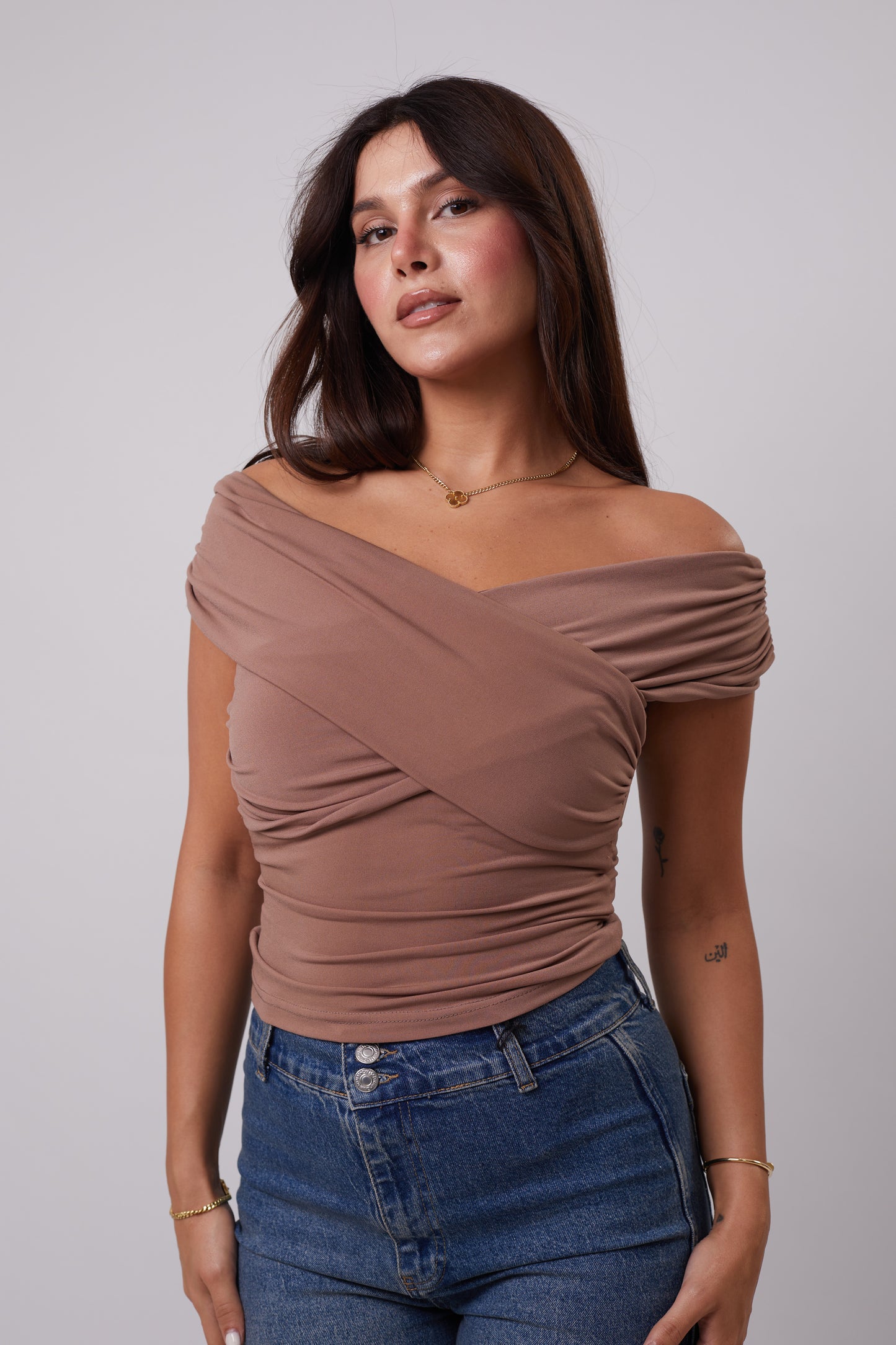 Off-Shoulder Crossover Top