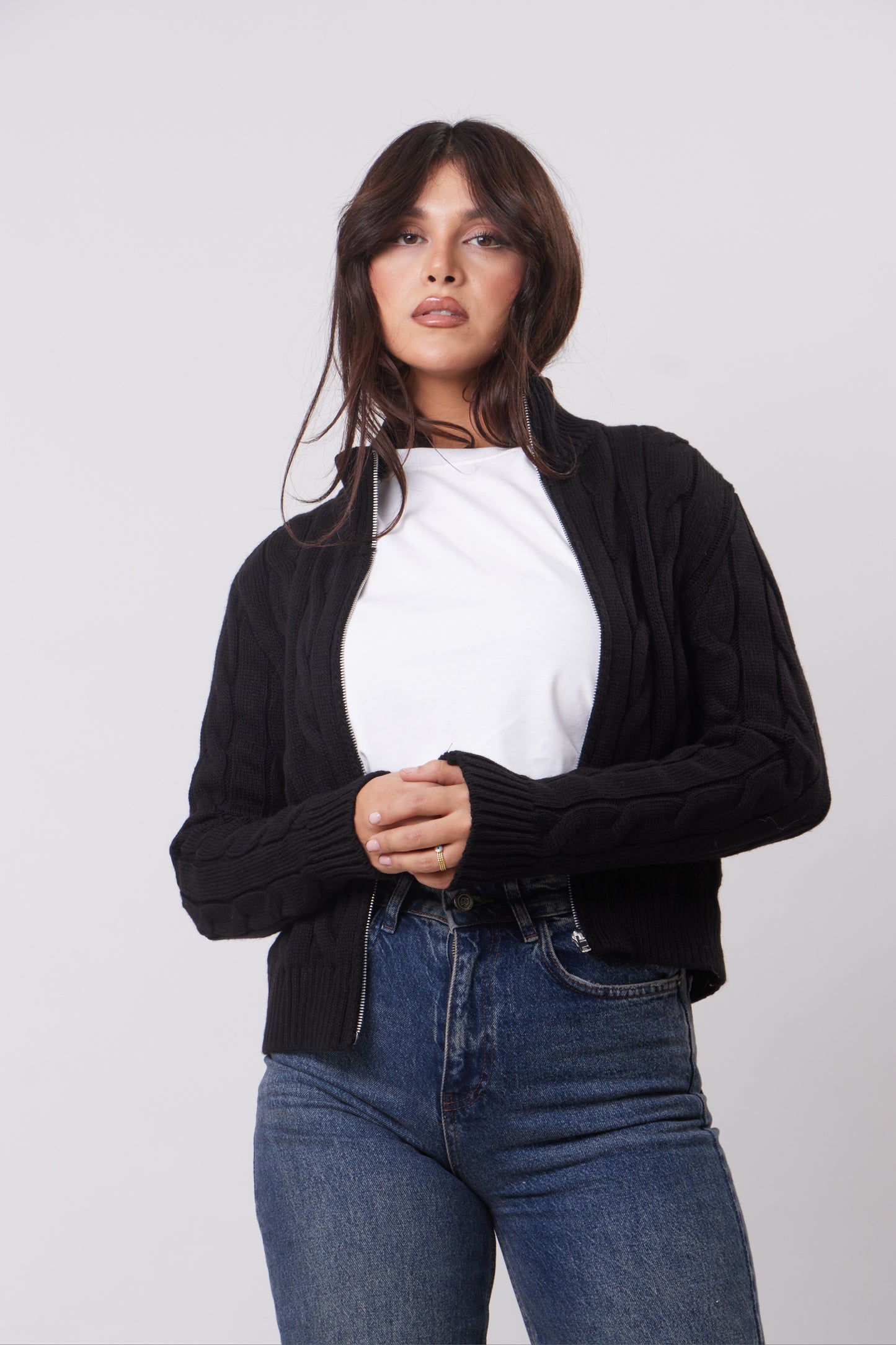 Zipper Knitted Sweater