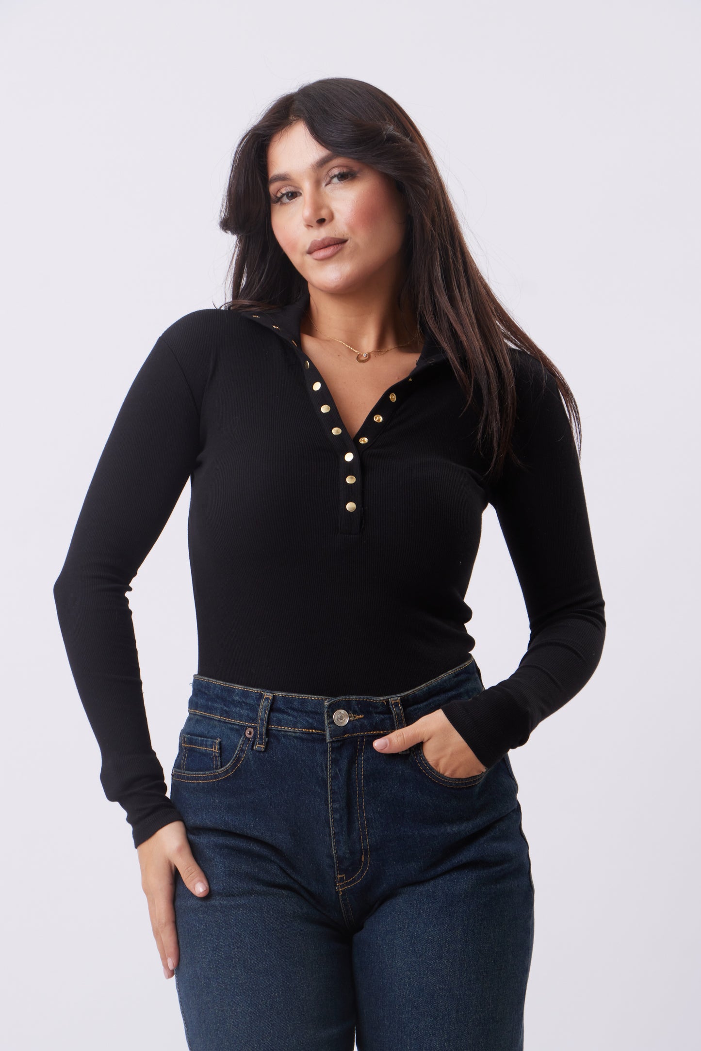 Muse Gold Buttoned Top