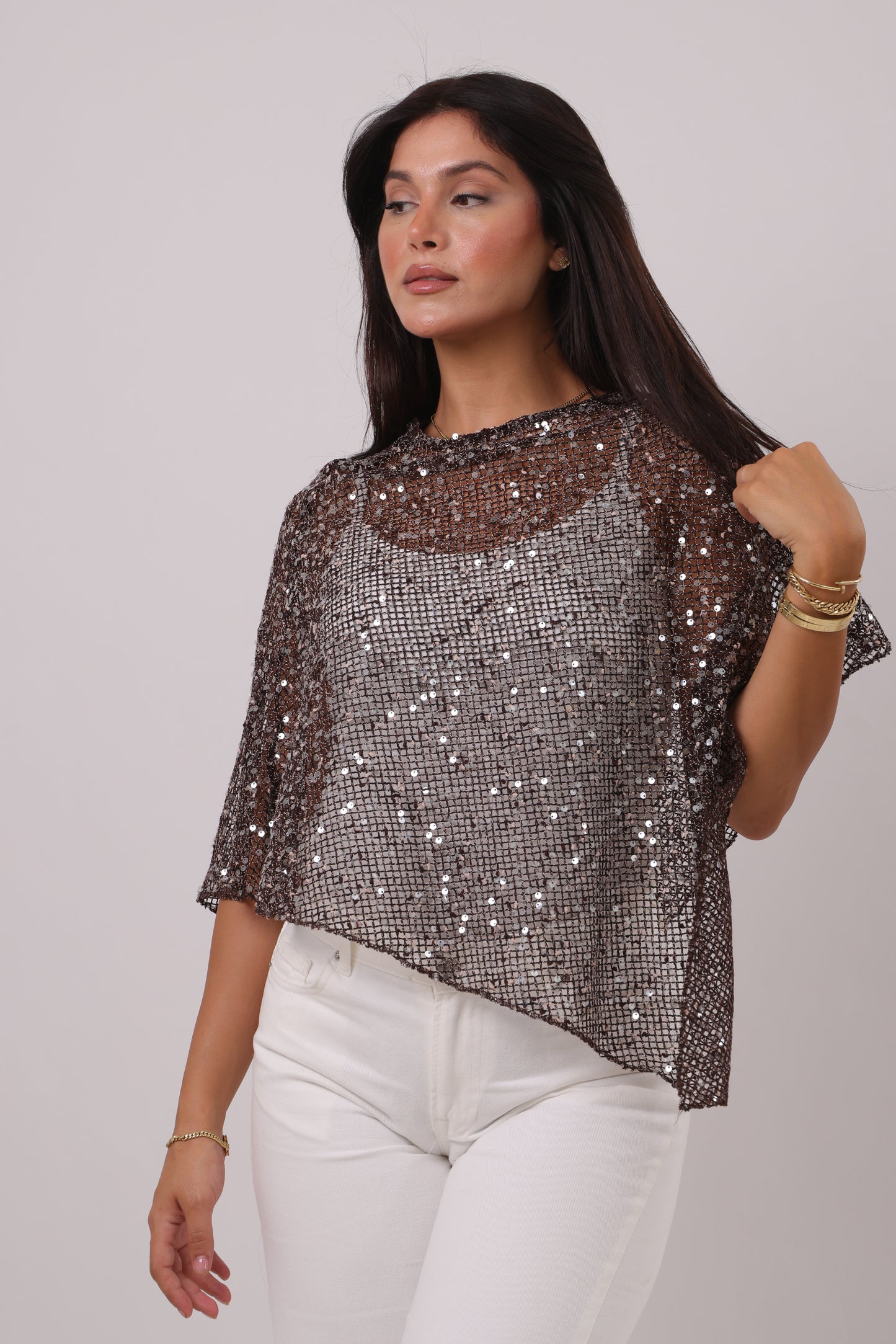 Sequin Net Poncho