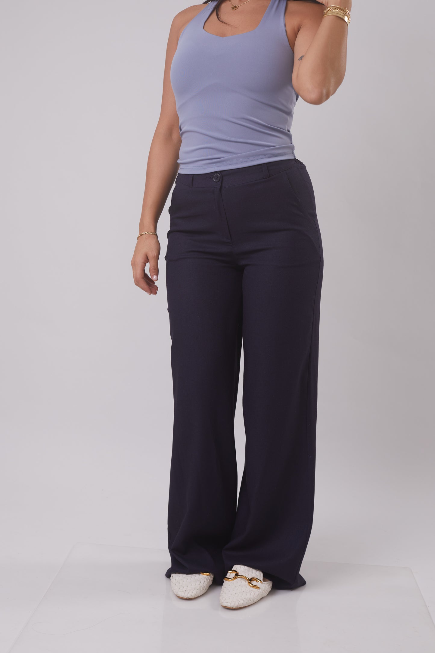 Linen Trouser with removable Scarf