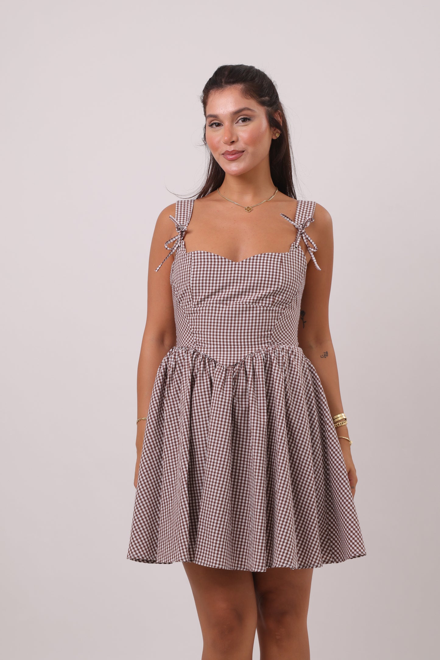 Gingham Tie-Strap Dress