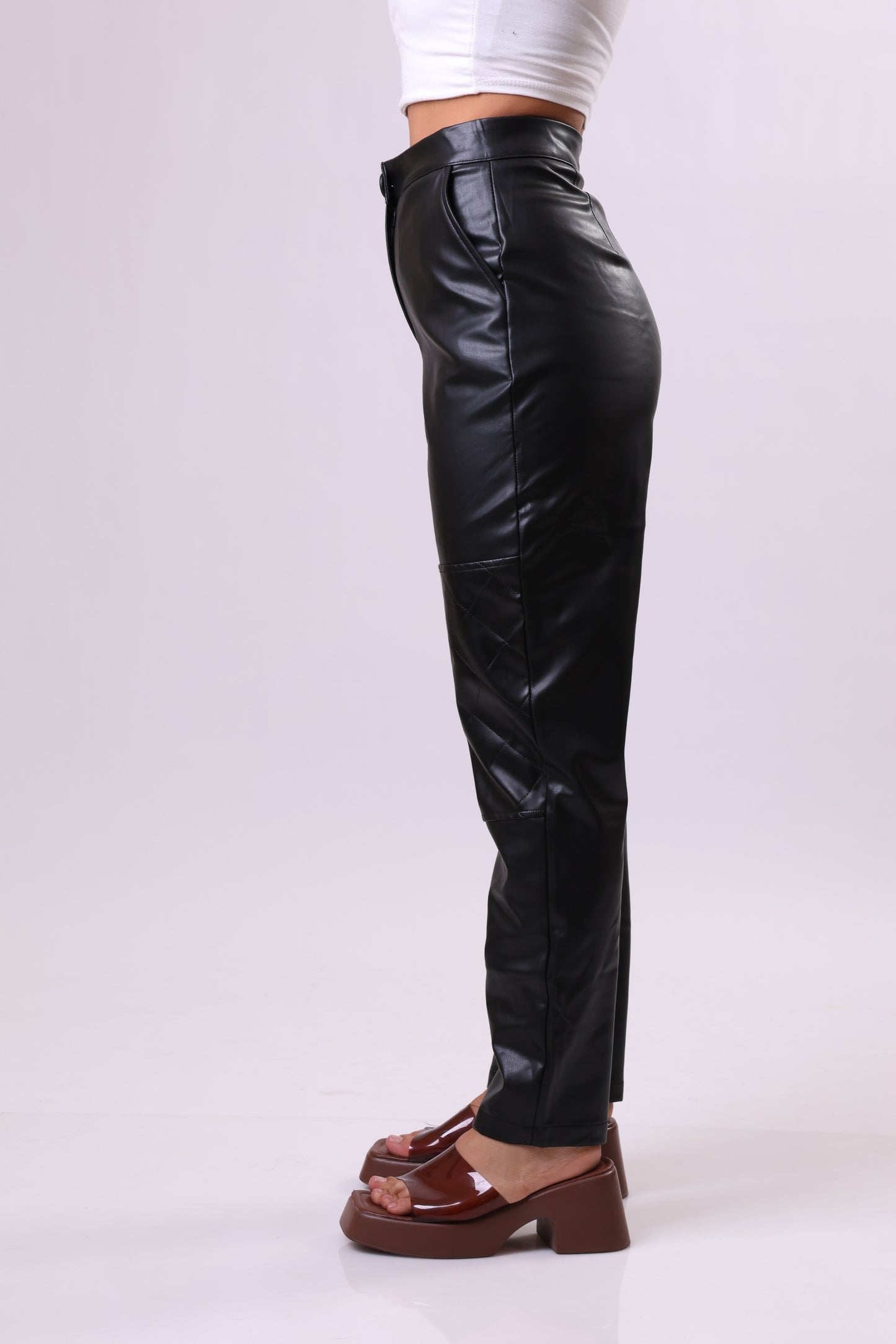 Straight Cut Leather Trouser.