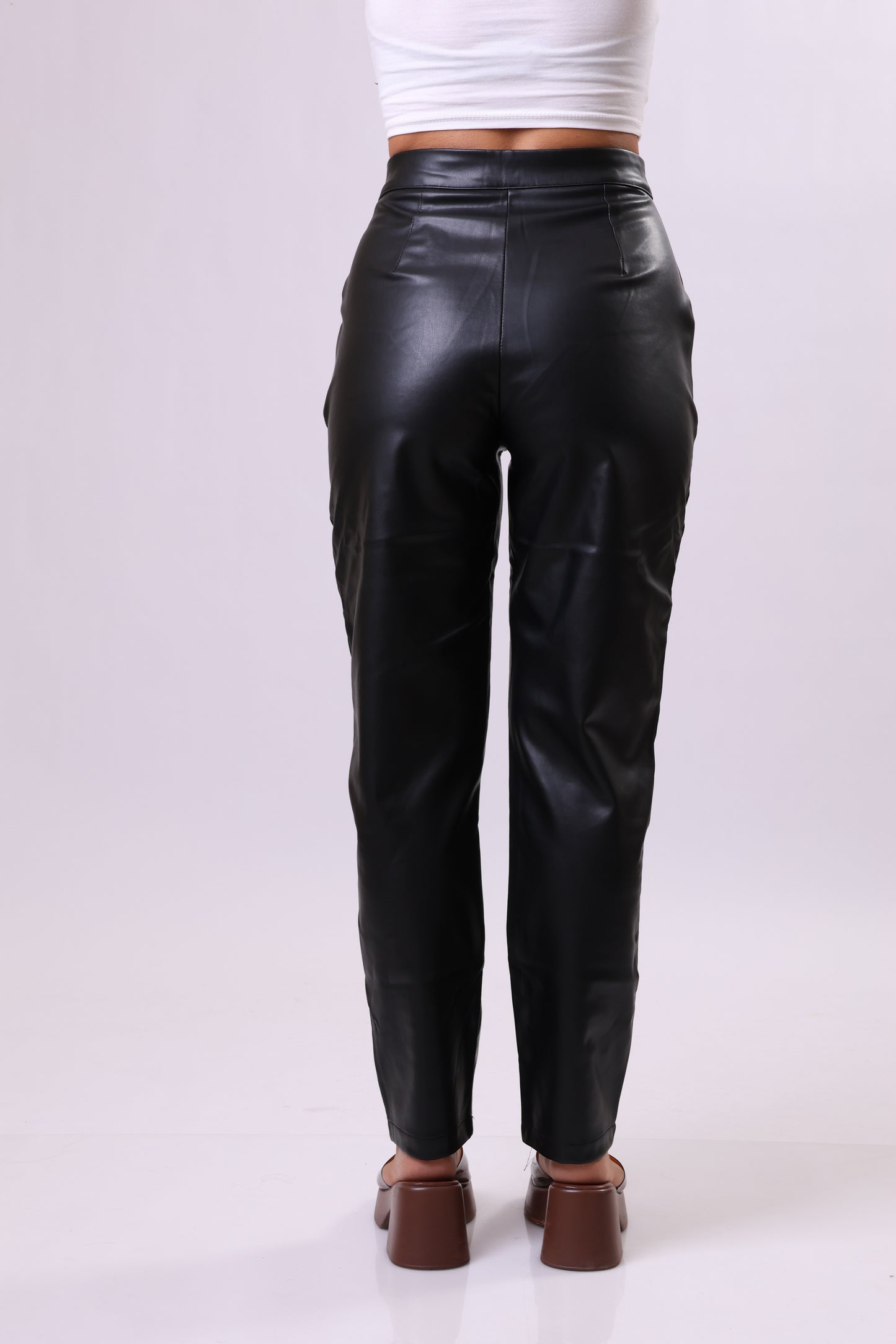 Straight Cut Leather Trouser.