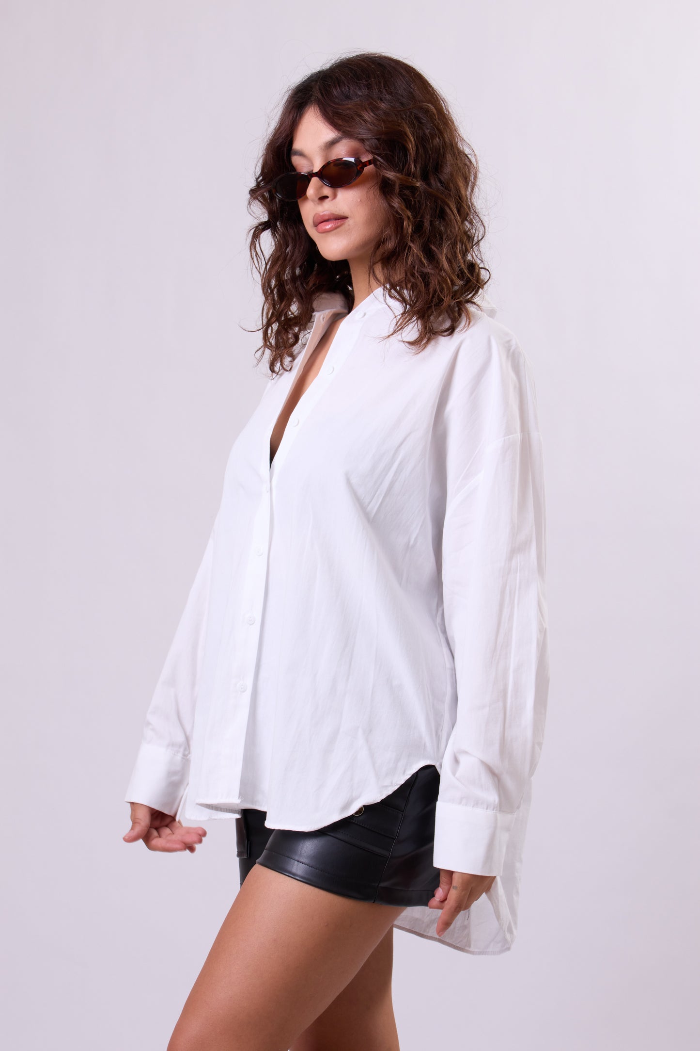 Oversized White plain Shirt