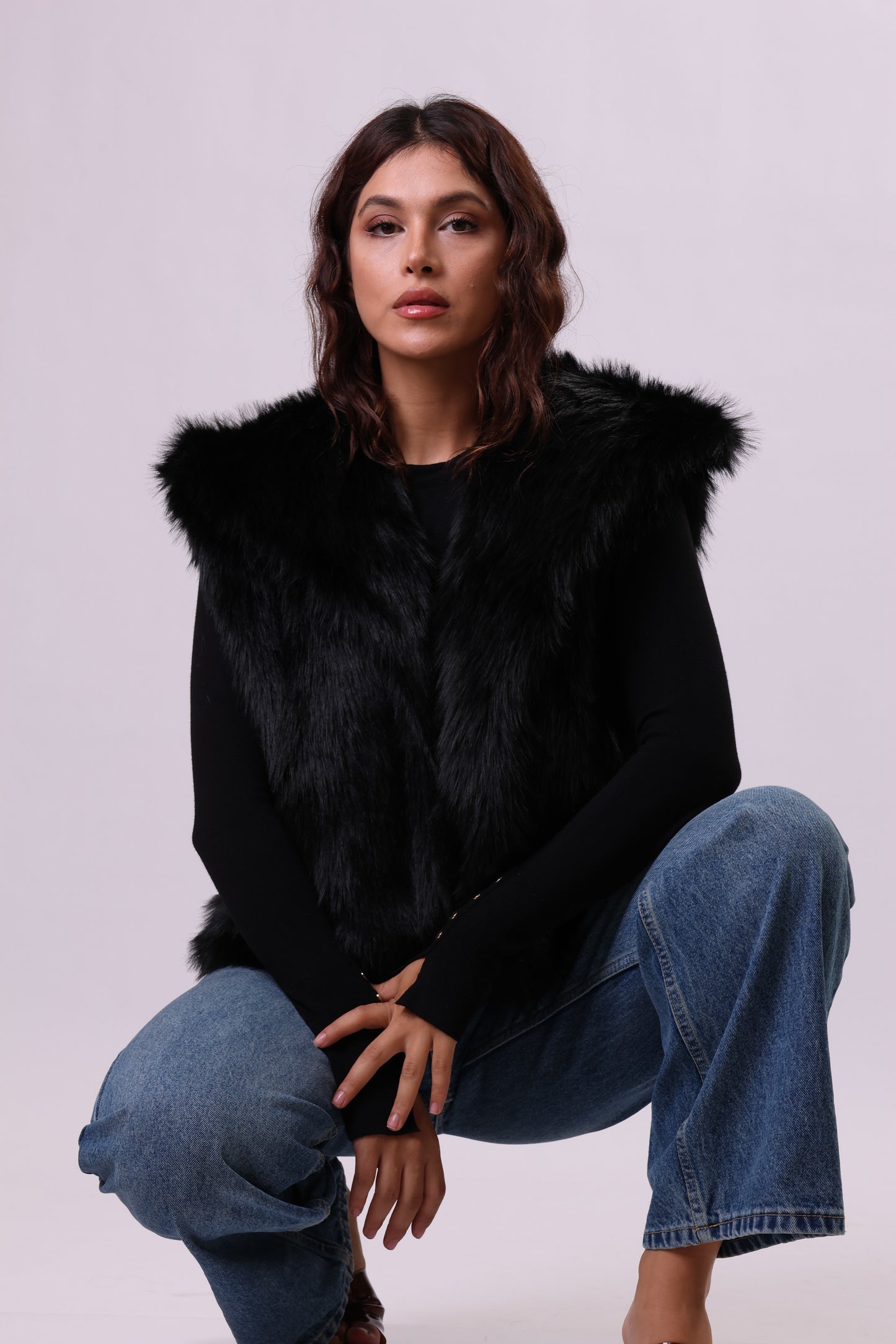 Faux-Fur Fluffy Vest.