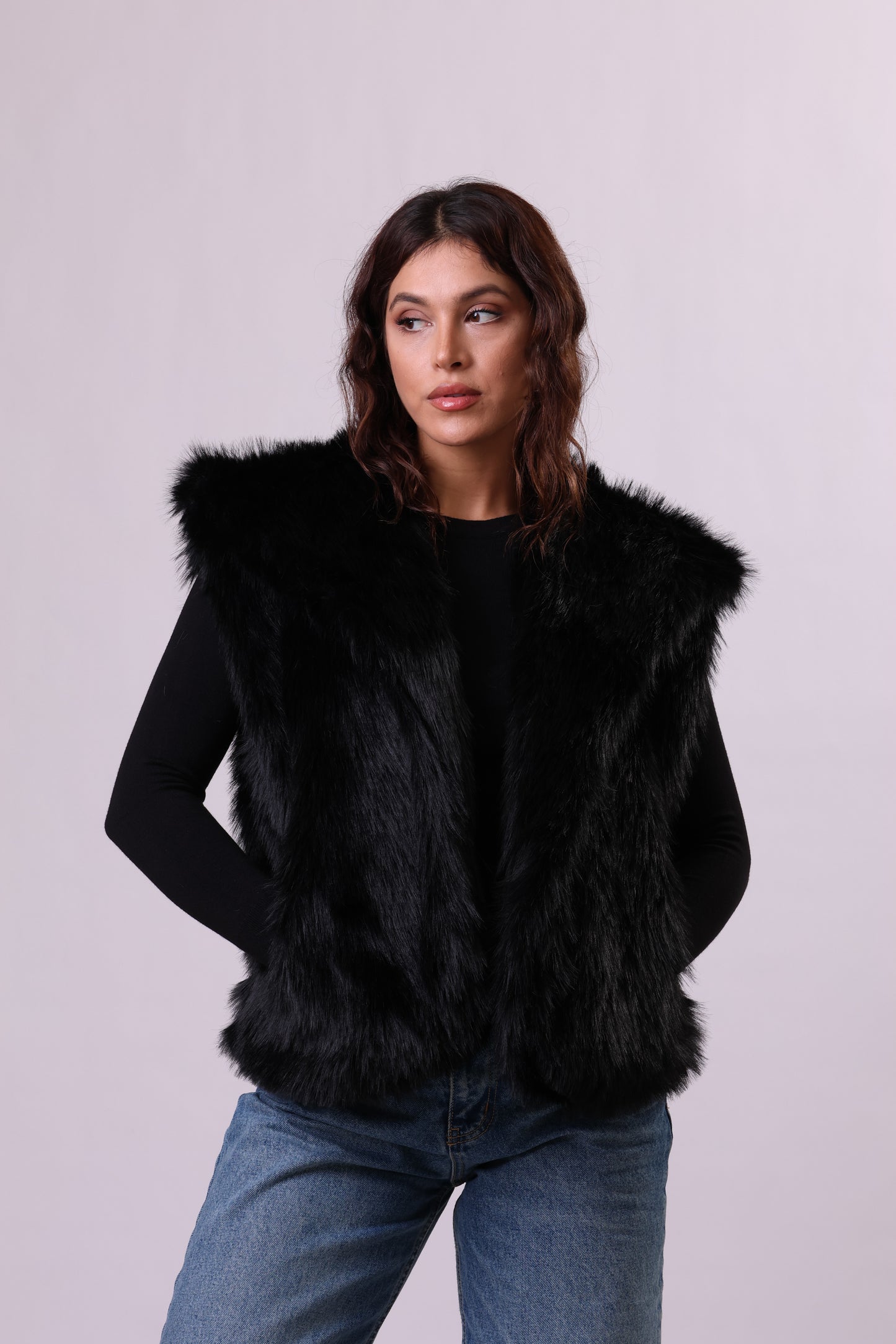 Faux-Fur Fluffy Vest.