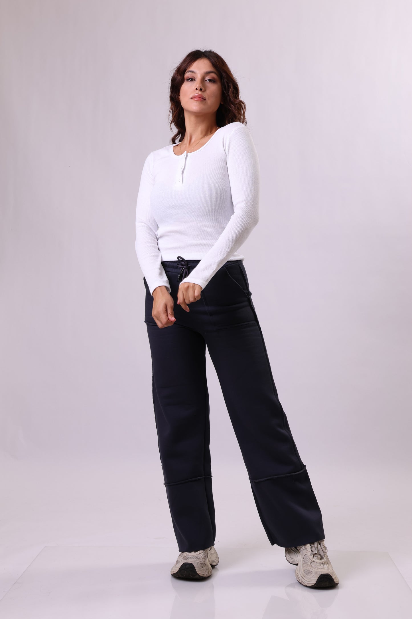 Fleeced straight cut jogging Pants