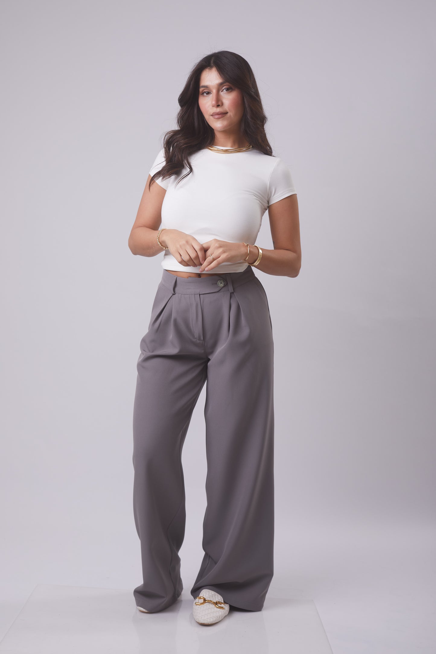 Signature pleated Wide-Leg Trouser