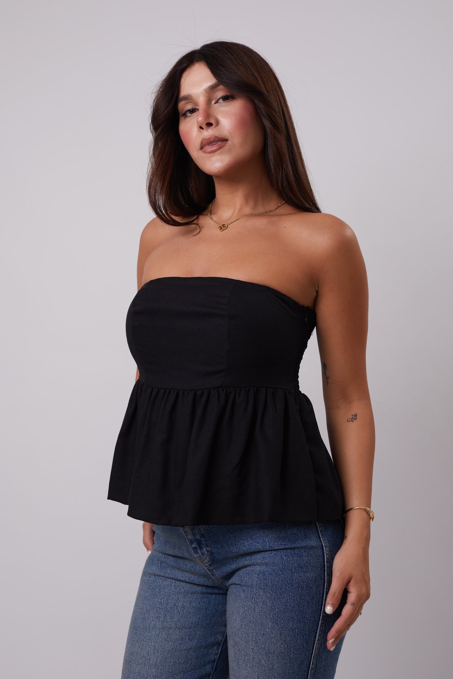 Strapless Linen Top
