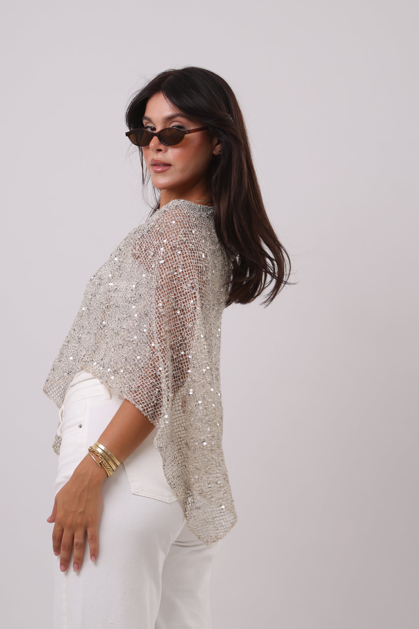 Sequin Net Poncho