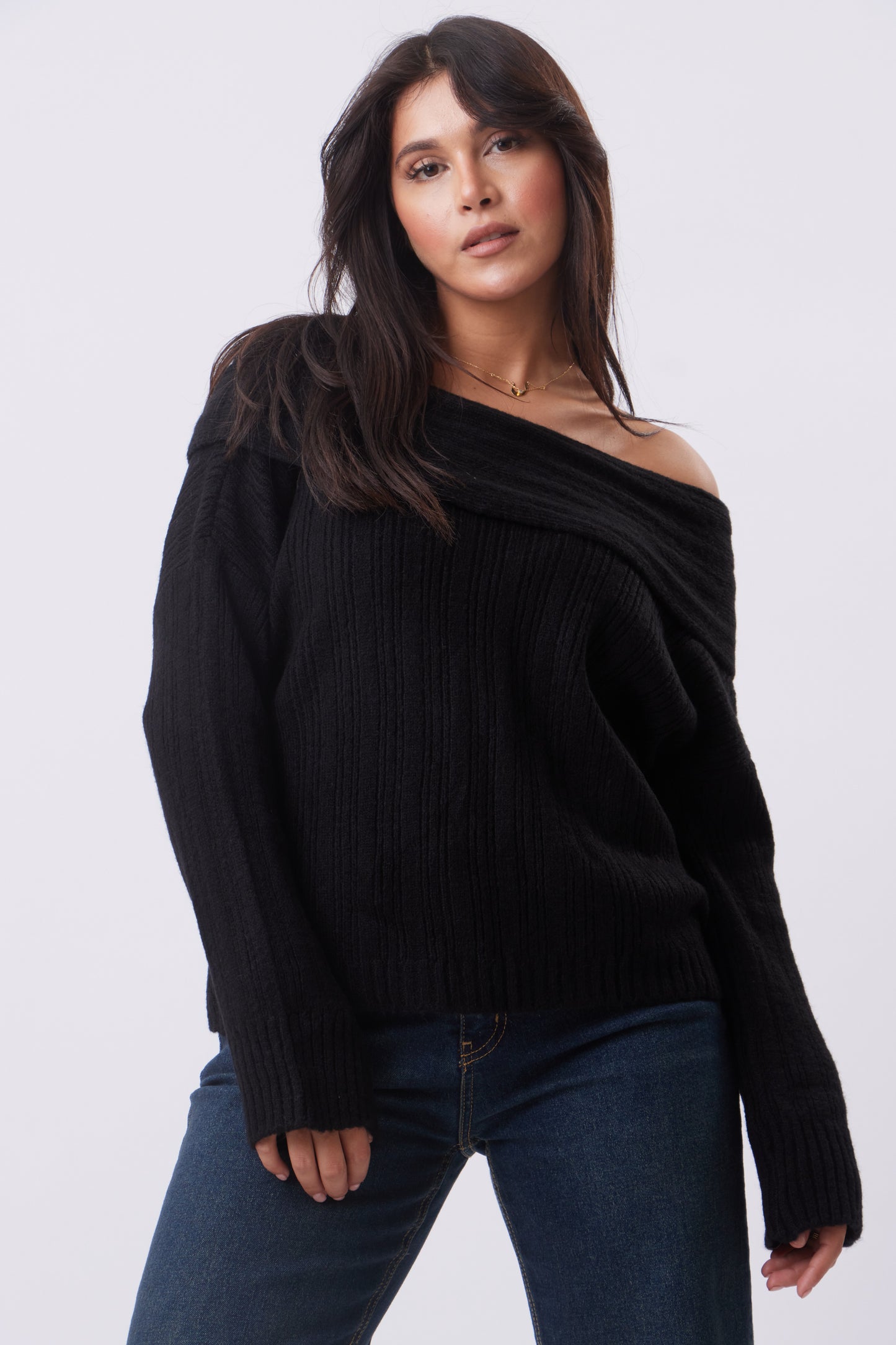 Knit off-shoulder Top