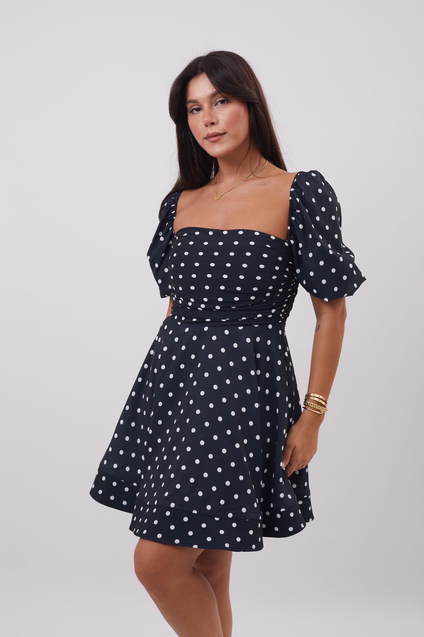 Polka Dot Corset Mini Dress