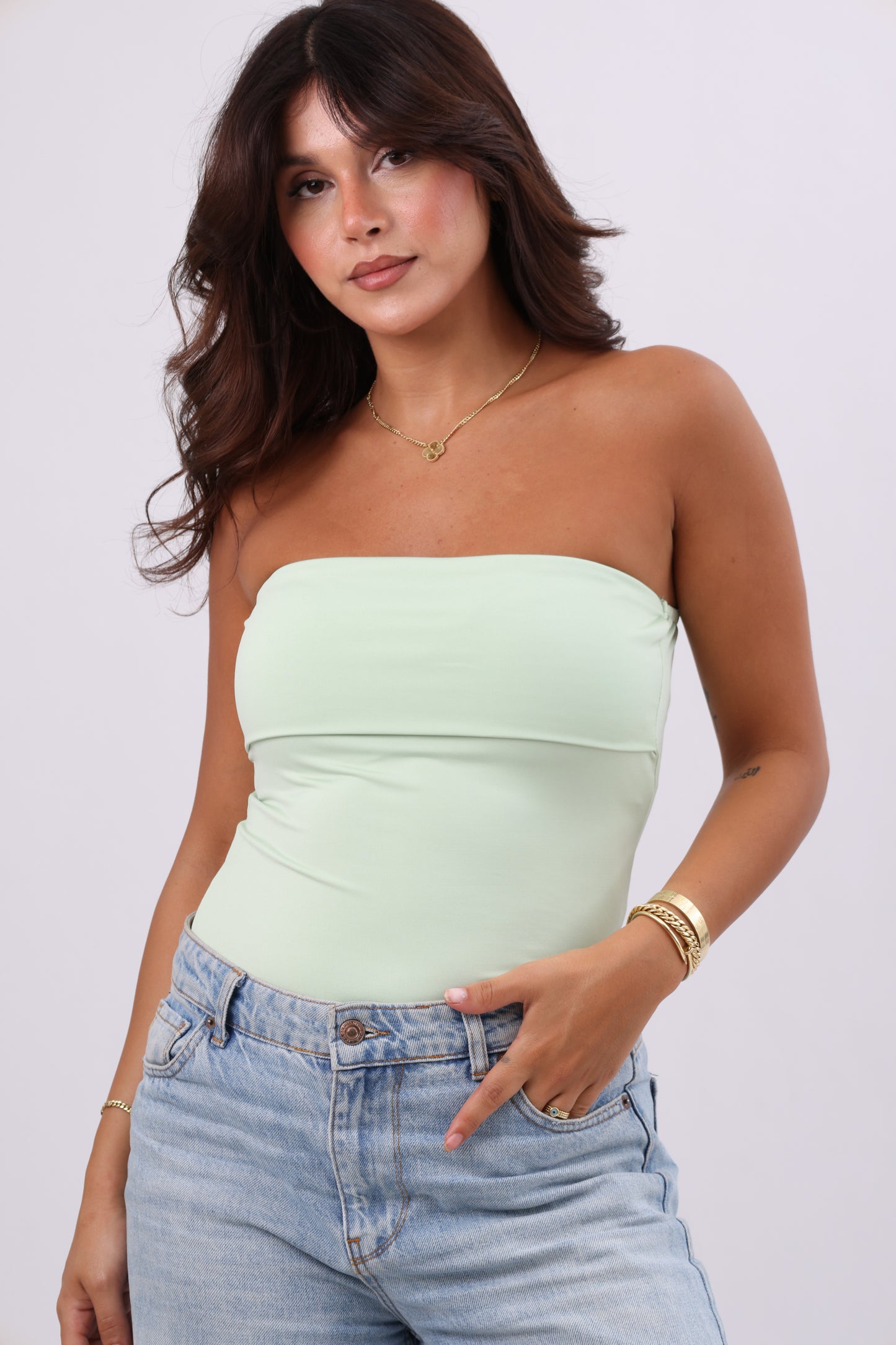 Fold-Over Strapless Top