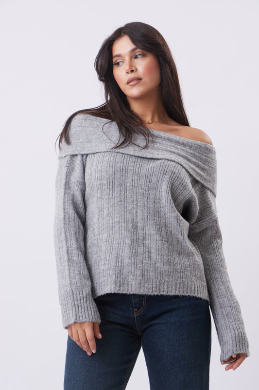 Knit off-shoulder Top