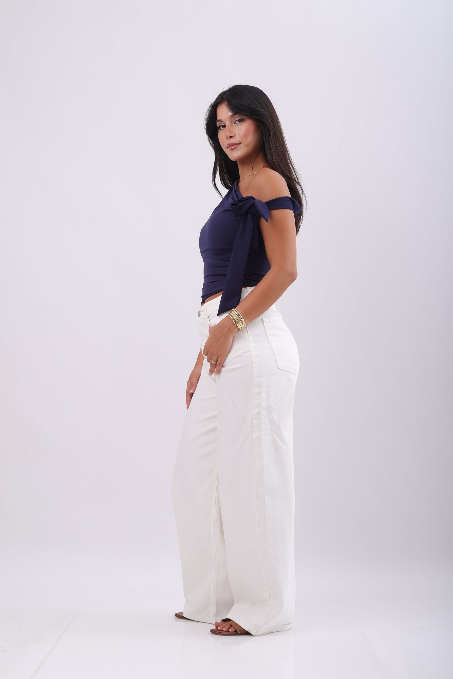 White Wide leg Denim
