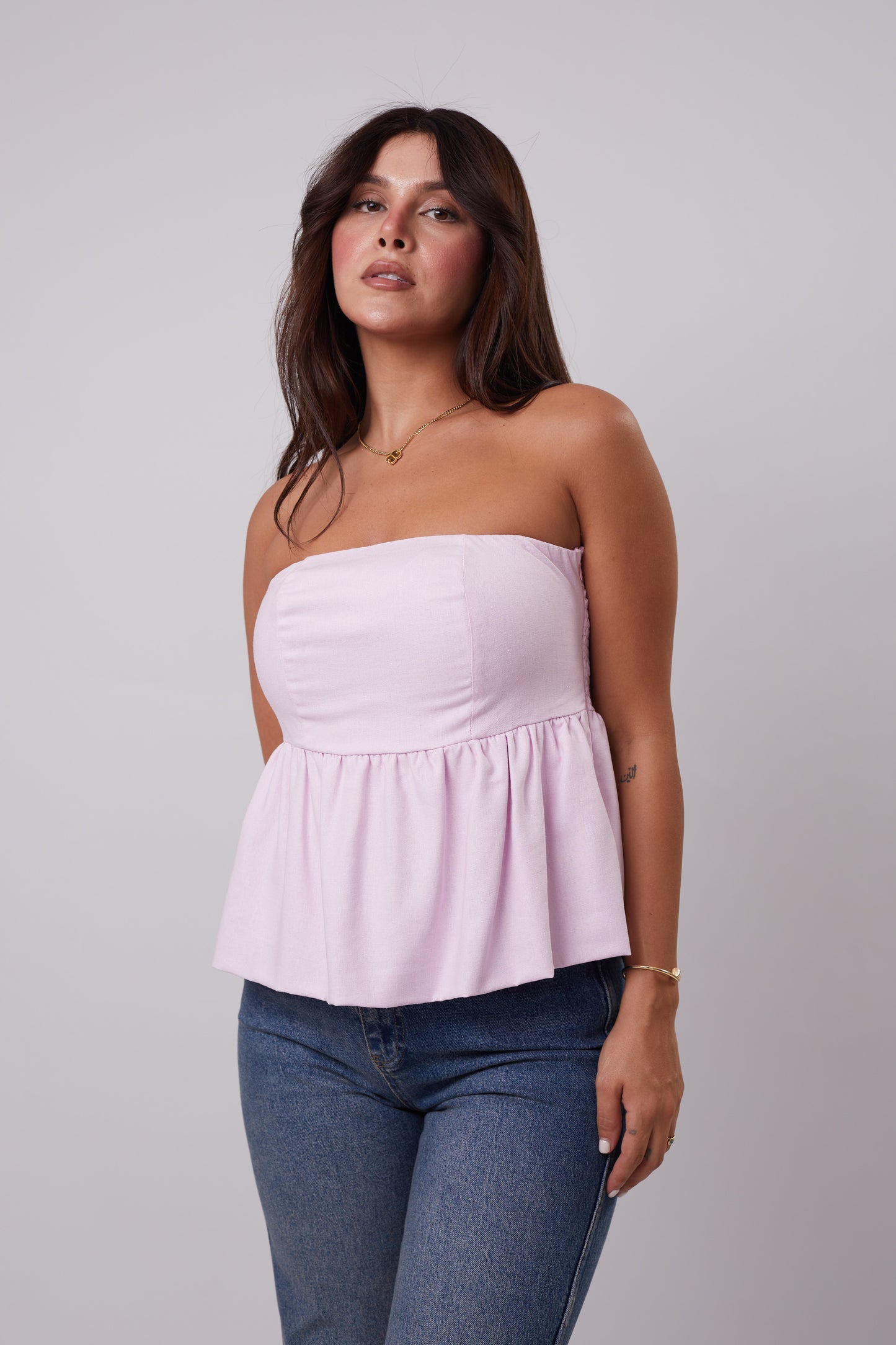 Strapless Linen Top