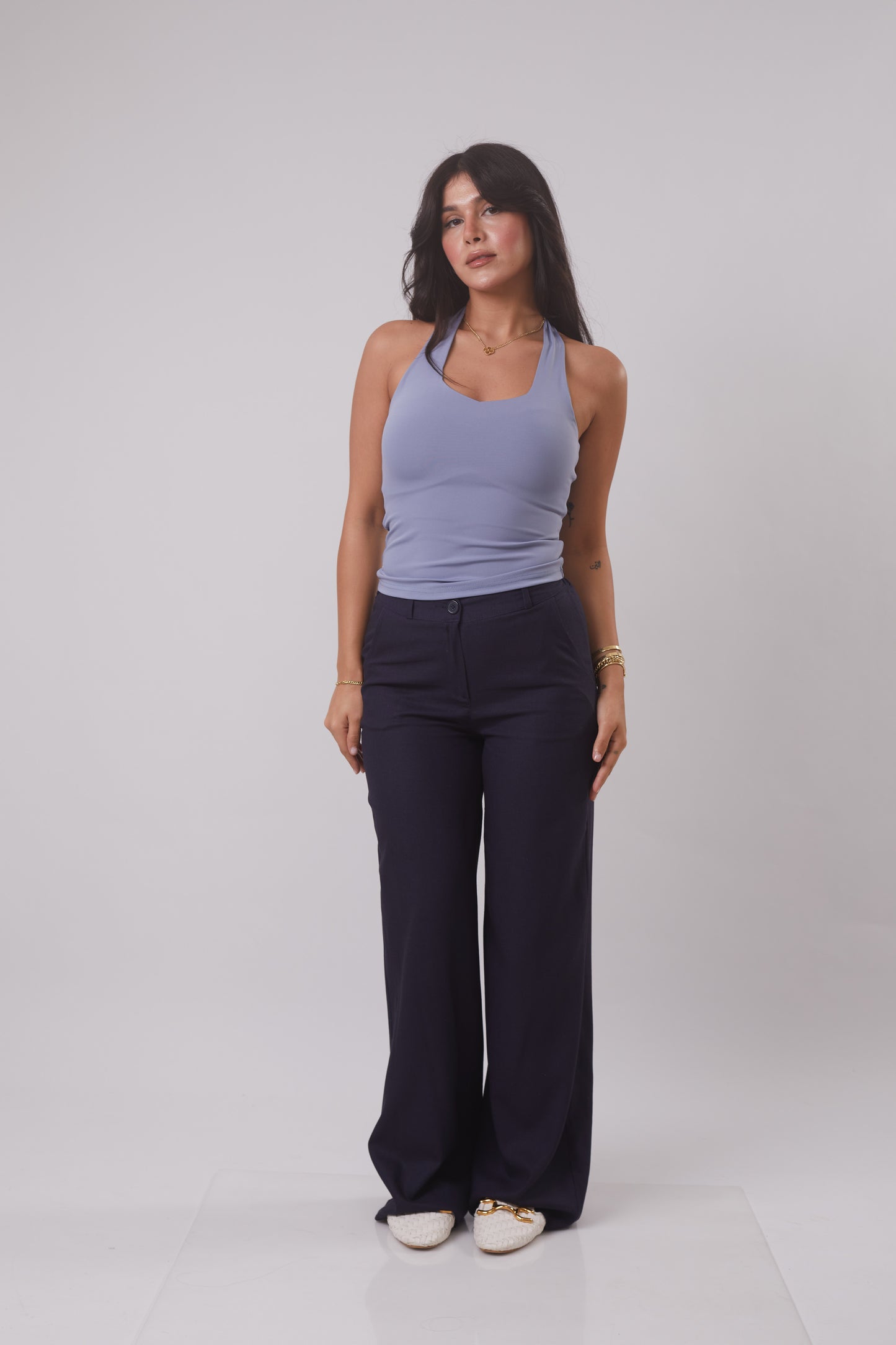 Linen Trouser with removable Scarf