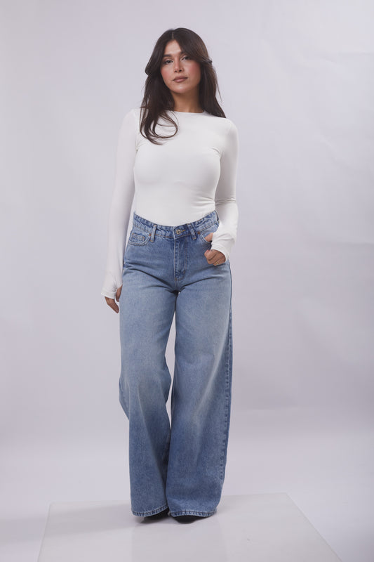 Mid-Waist Wide leg Denim