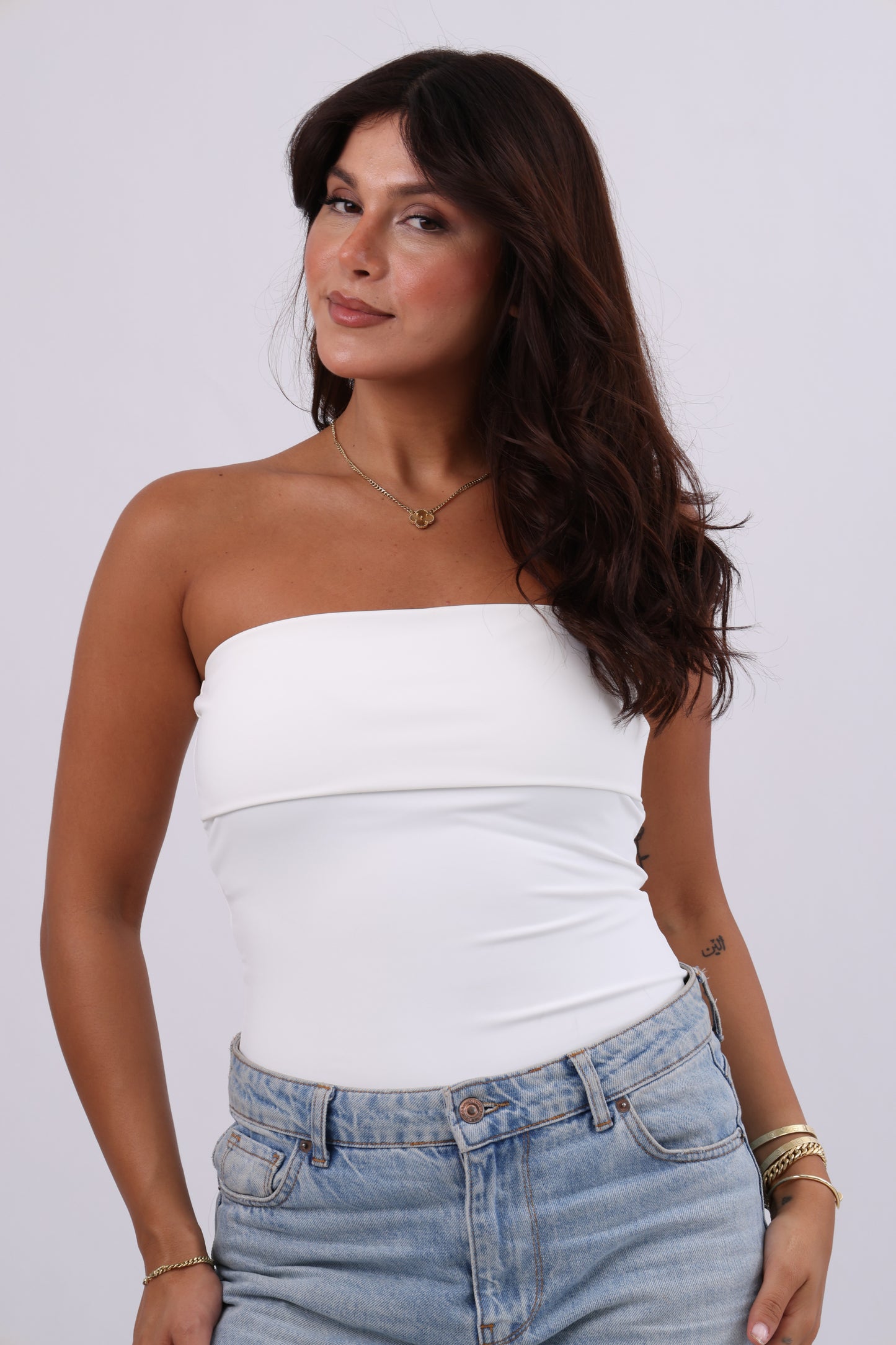 Fold-Over Strapless Top