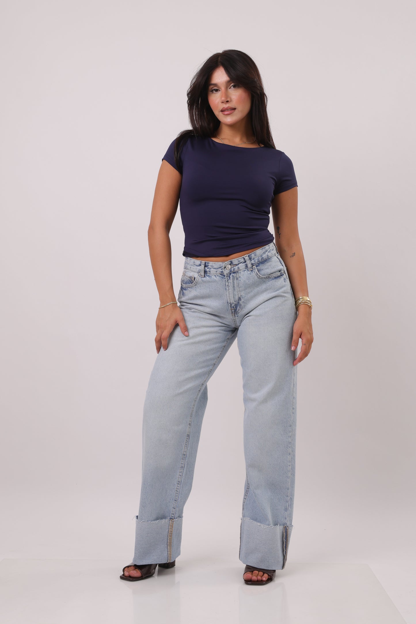 Retro cuffed Denim