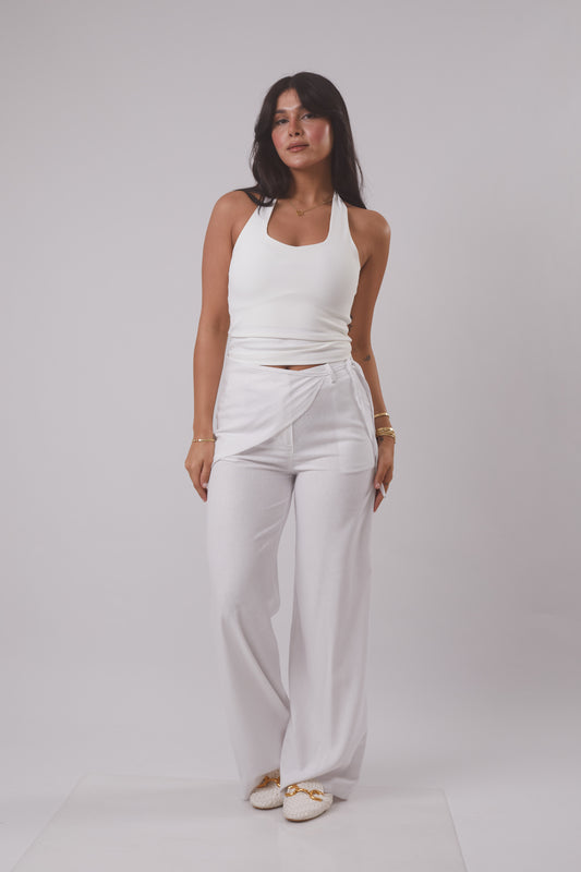 Linen Trouser with removable Scarf