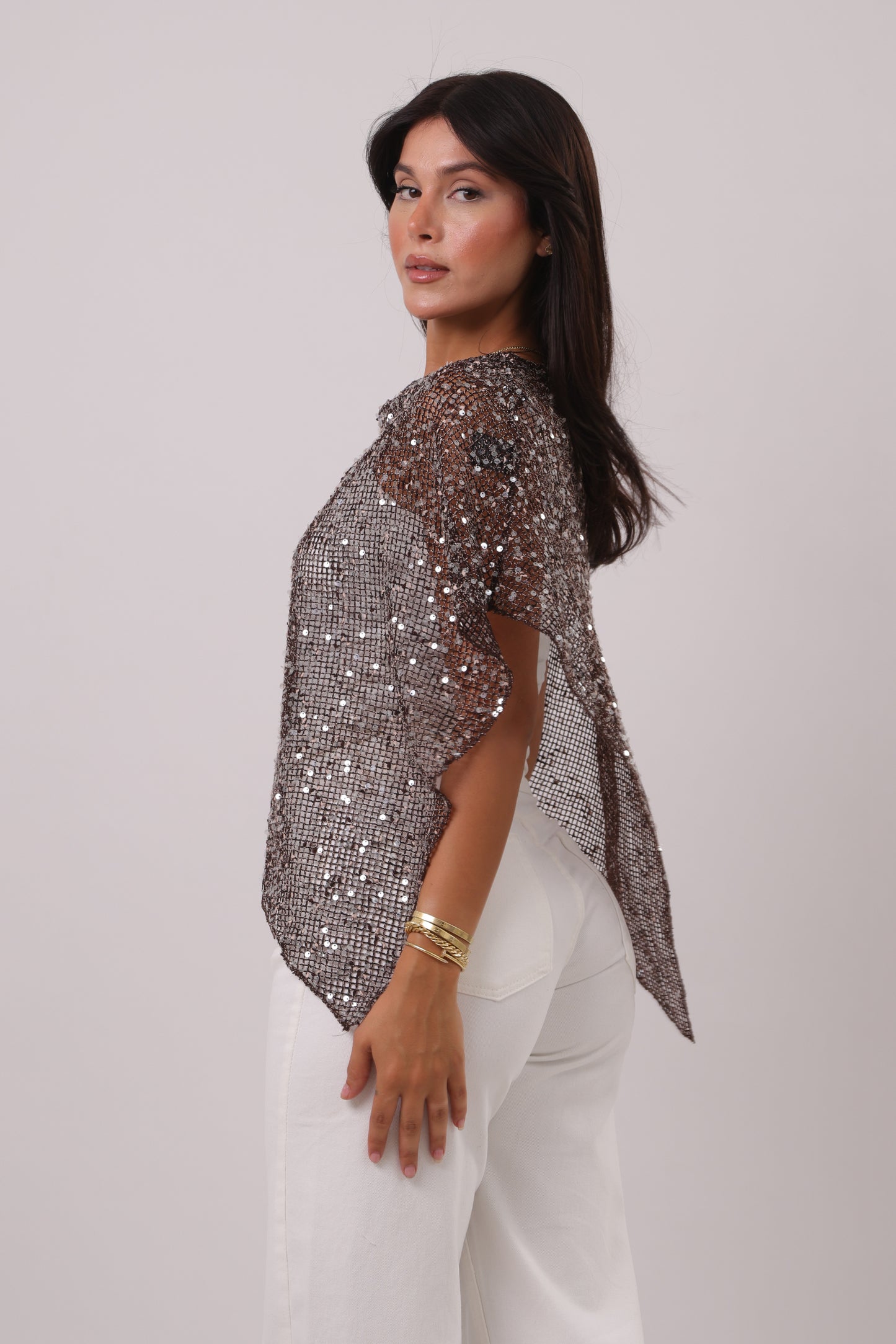 Sequin Net Poncho