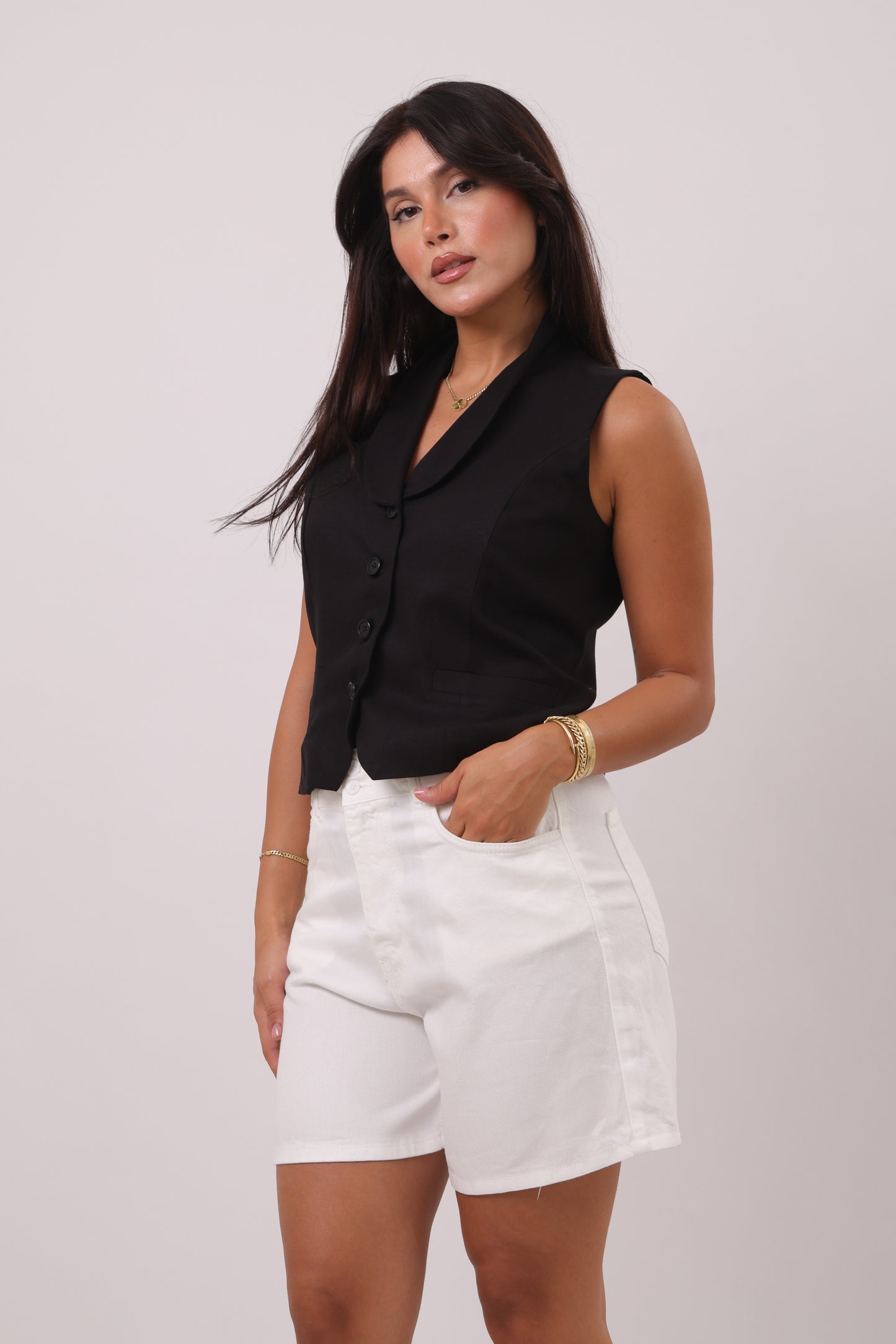Lightweight white Denim Shorts