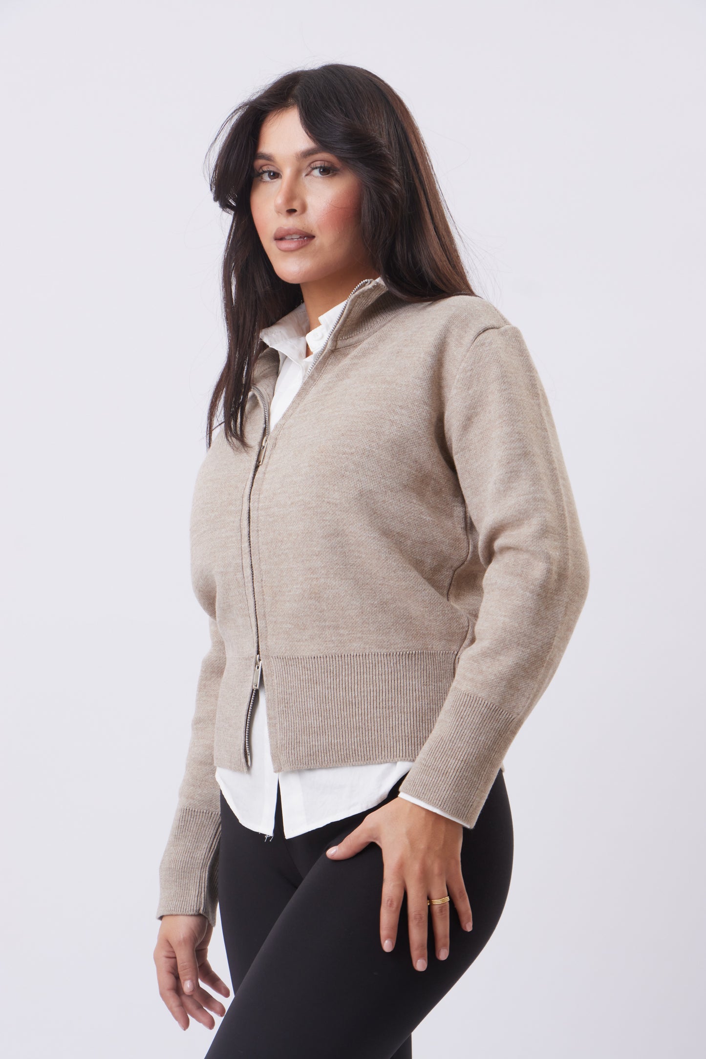 Dual-Zip knit jacket