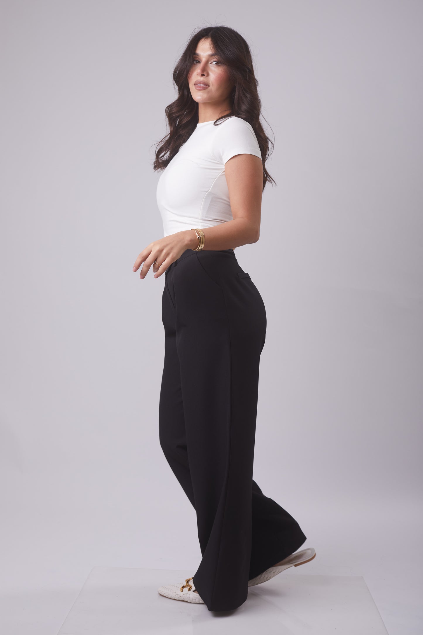 Signature pleated Wide-Leg Trouser