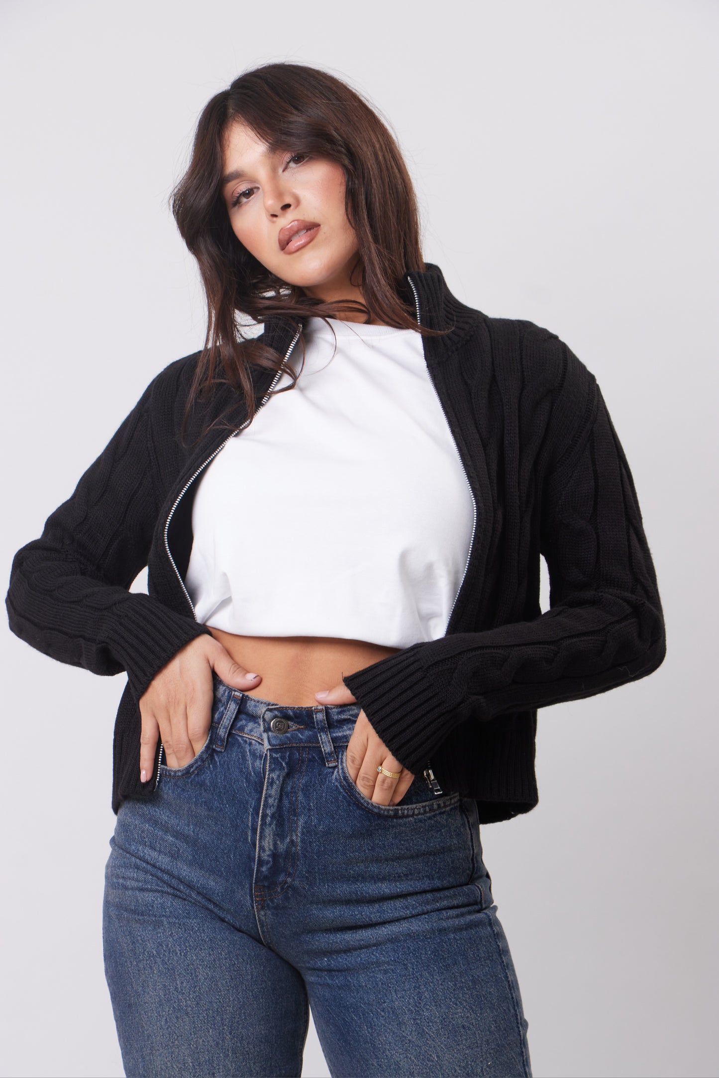 Zipper Knitted Sweater