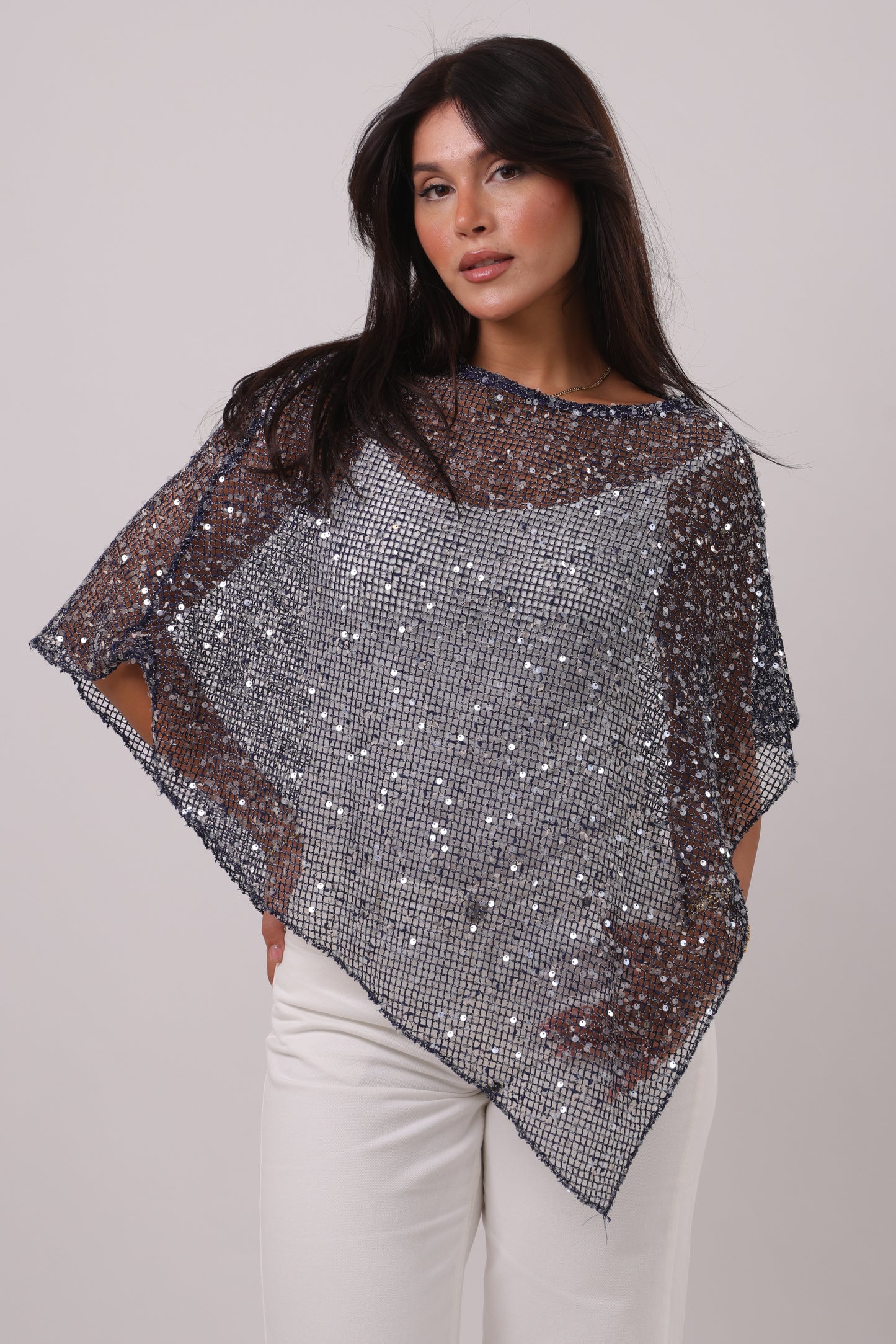 Sequin Net Poncho