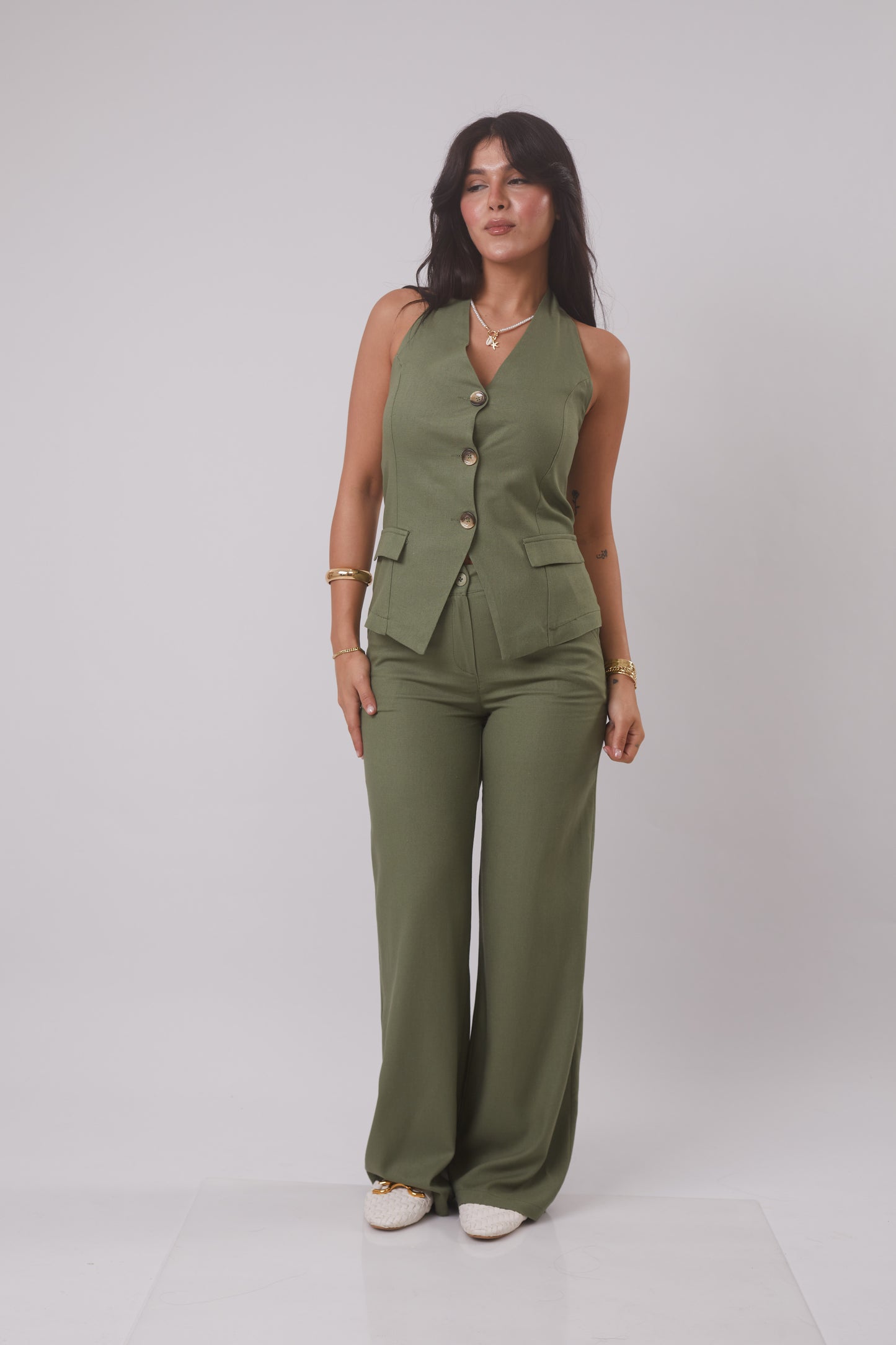 The Halter Vest & Trouser Linen Set