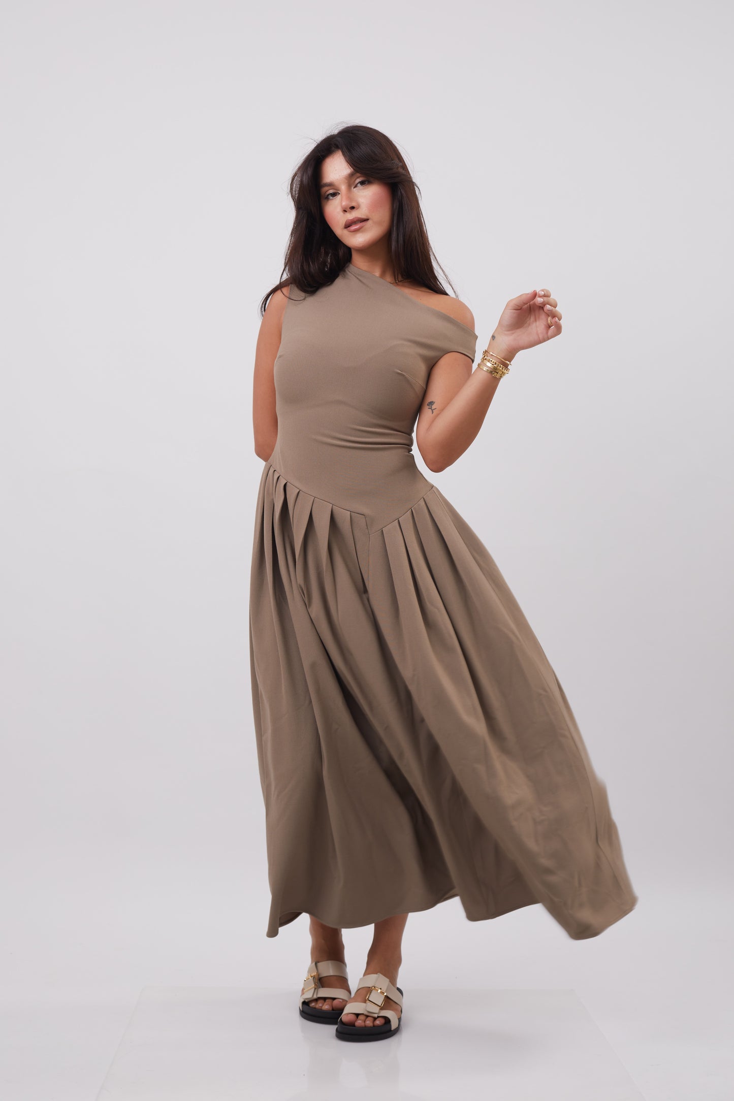 Asymmetric Midi Dress