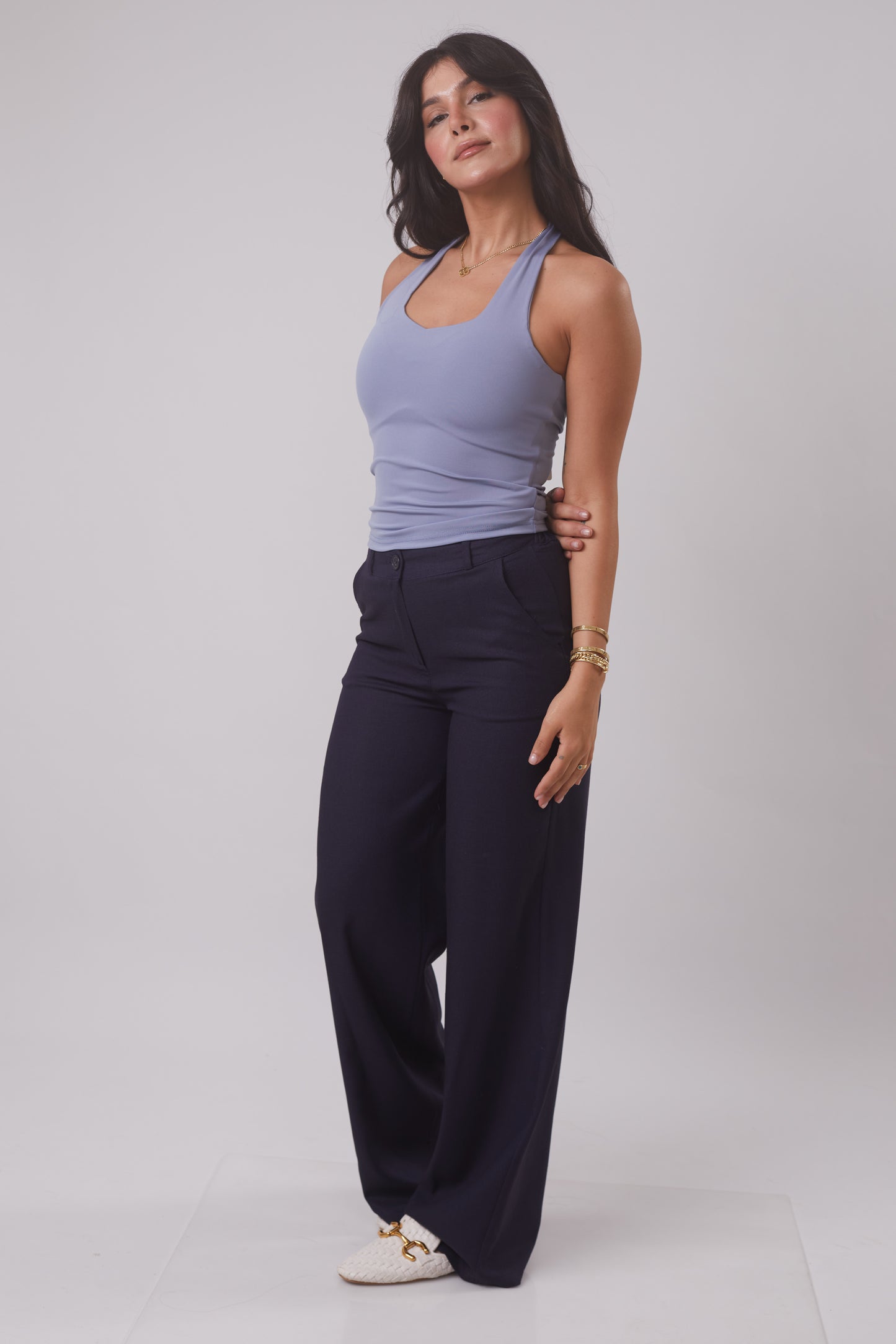 Linen Trouser with removable Scarf