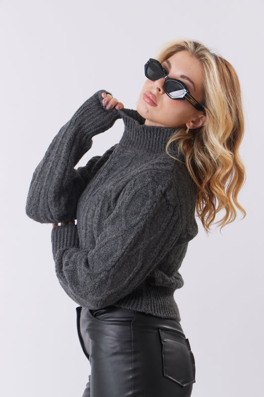 Mock-neck Knit